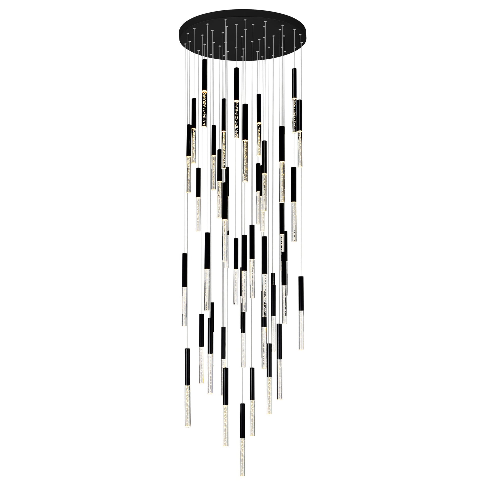Dragonswatch Integrated LED 32in 45 Pendant Black Chandelier - CWI Lighting