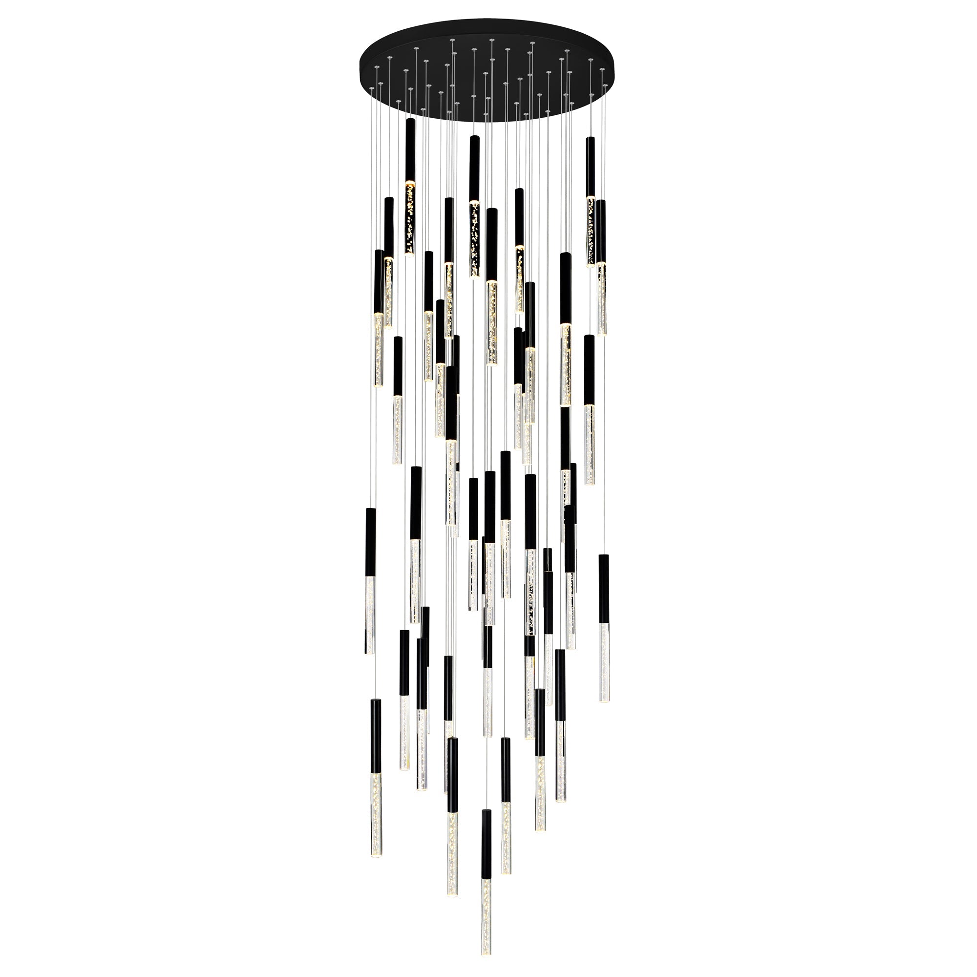 Dragonswatch Integrated LED 32in 45 Pendant Black Chandelier - CWI Lighting