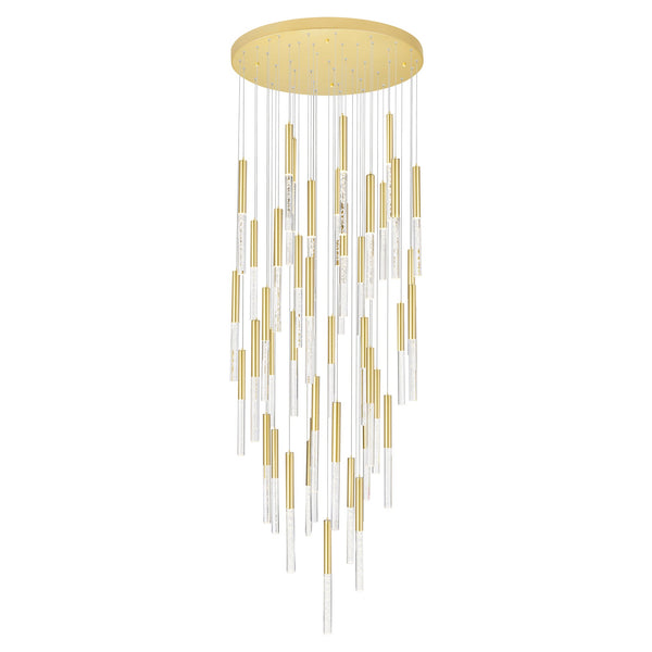 Dragonswatch Integrated LED 32in 45 Pendant Satin Gold Chandelier - CWI Lighting