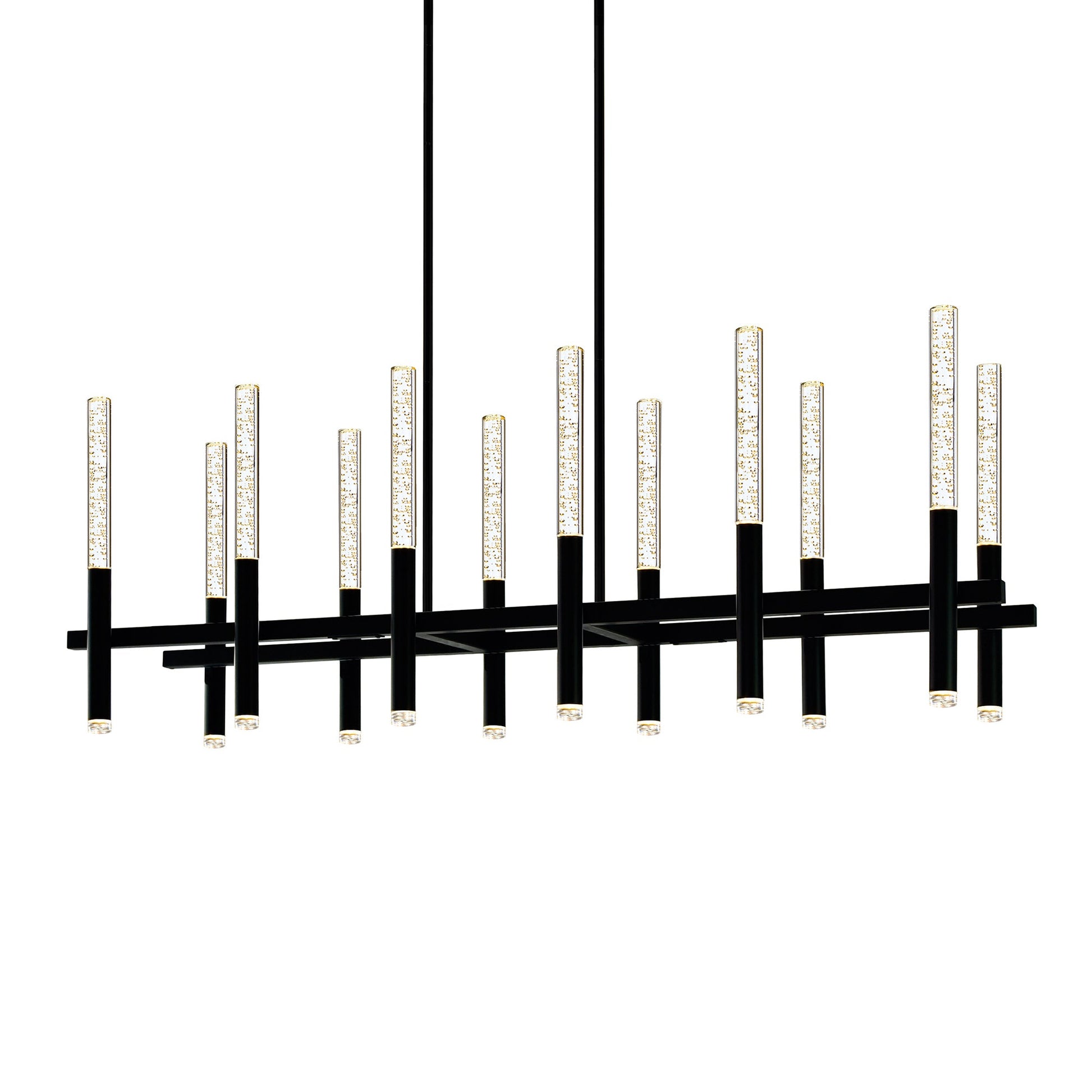 Dragonswatch Integrated LED 48in 12 Pendant Black Chandelier - CWI Lighting