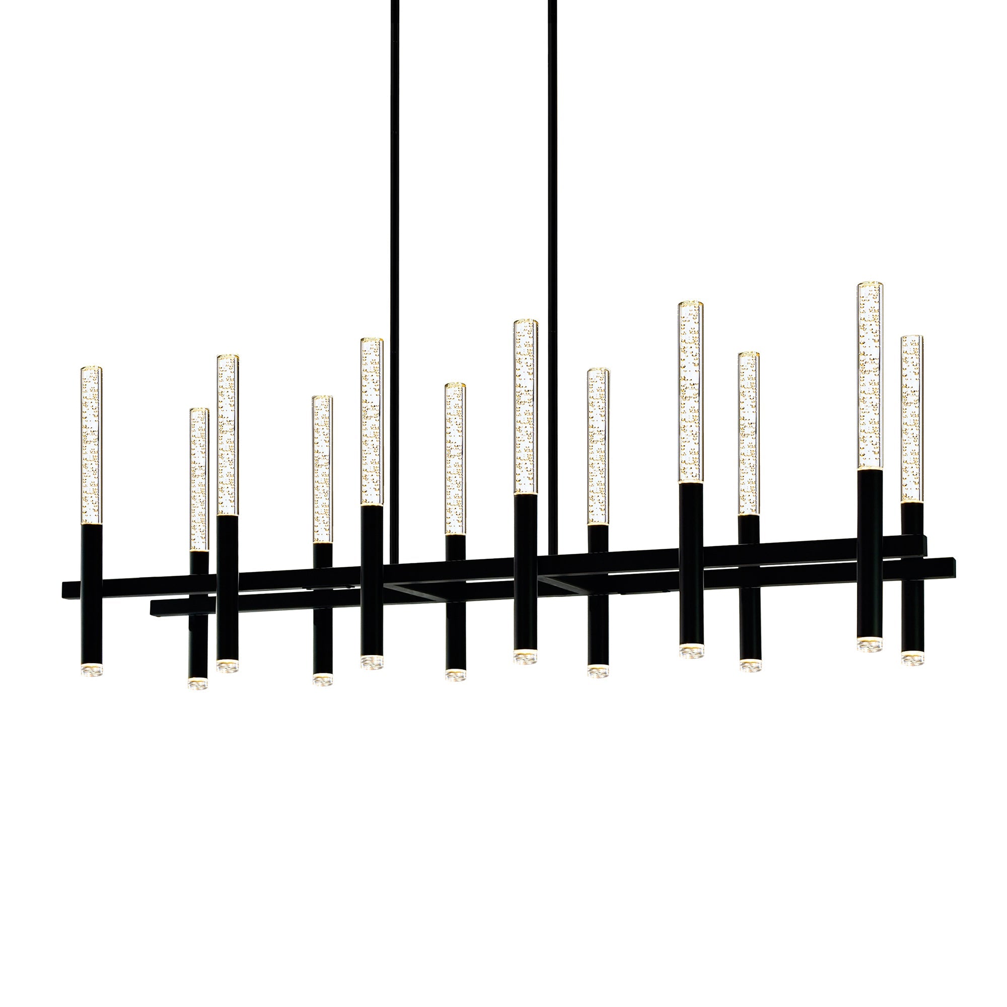 Dragonswatch Integrated LED 48in 12 Pendant Black Chandelier - CWI Lighting