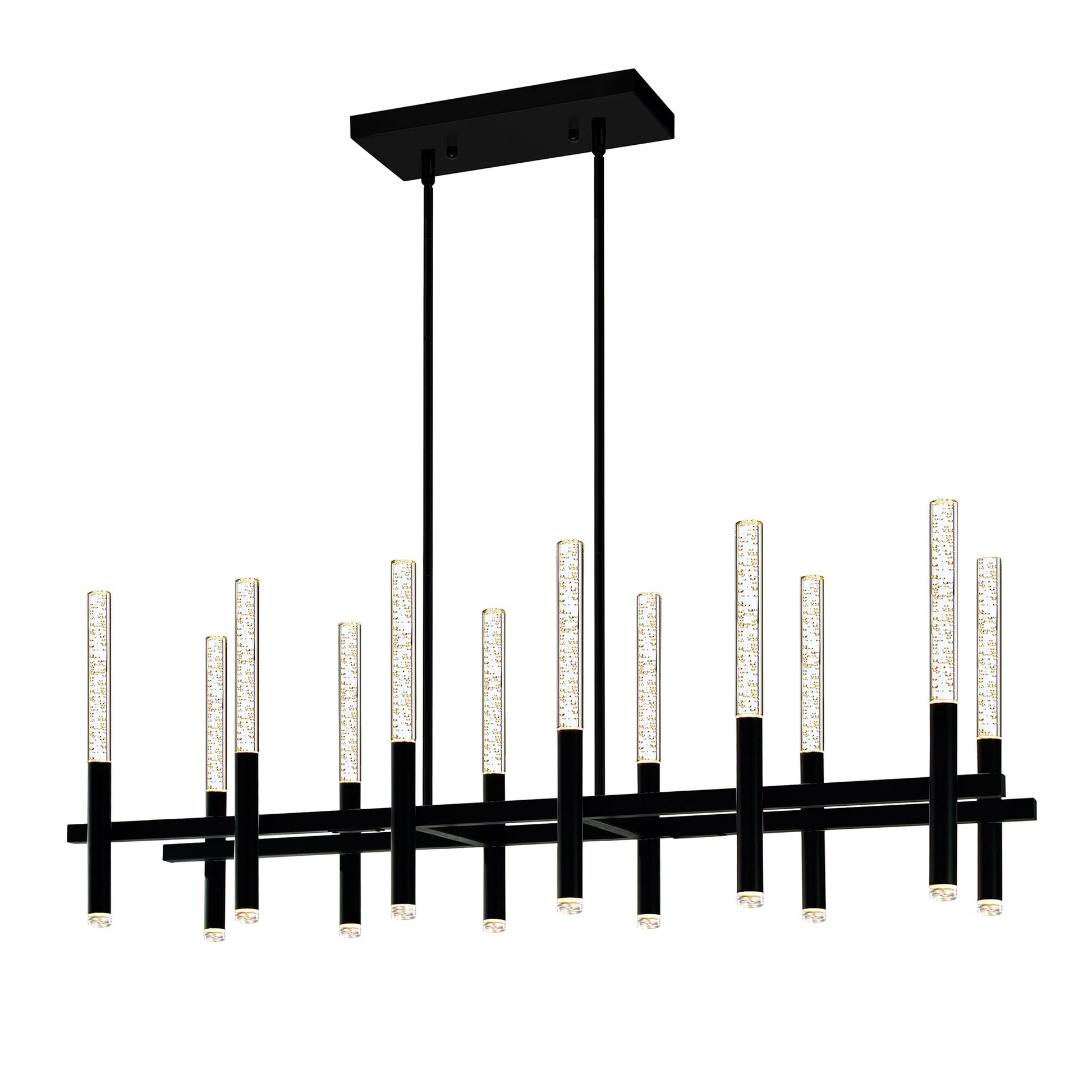 Dragonswatch Integrated LED 48in 12 Pendant Black Chandelier - CWI Lighting