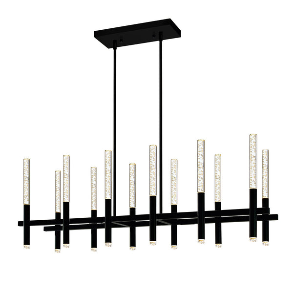 Dragonswatch Integrated LED 48in 12 Pendant Black Chandelier - CWI Lighting