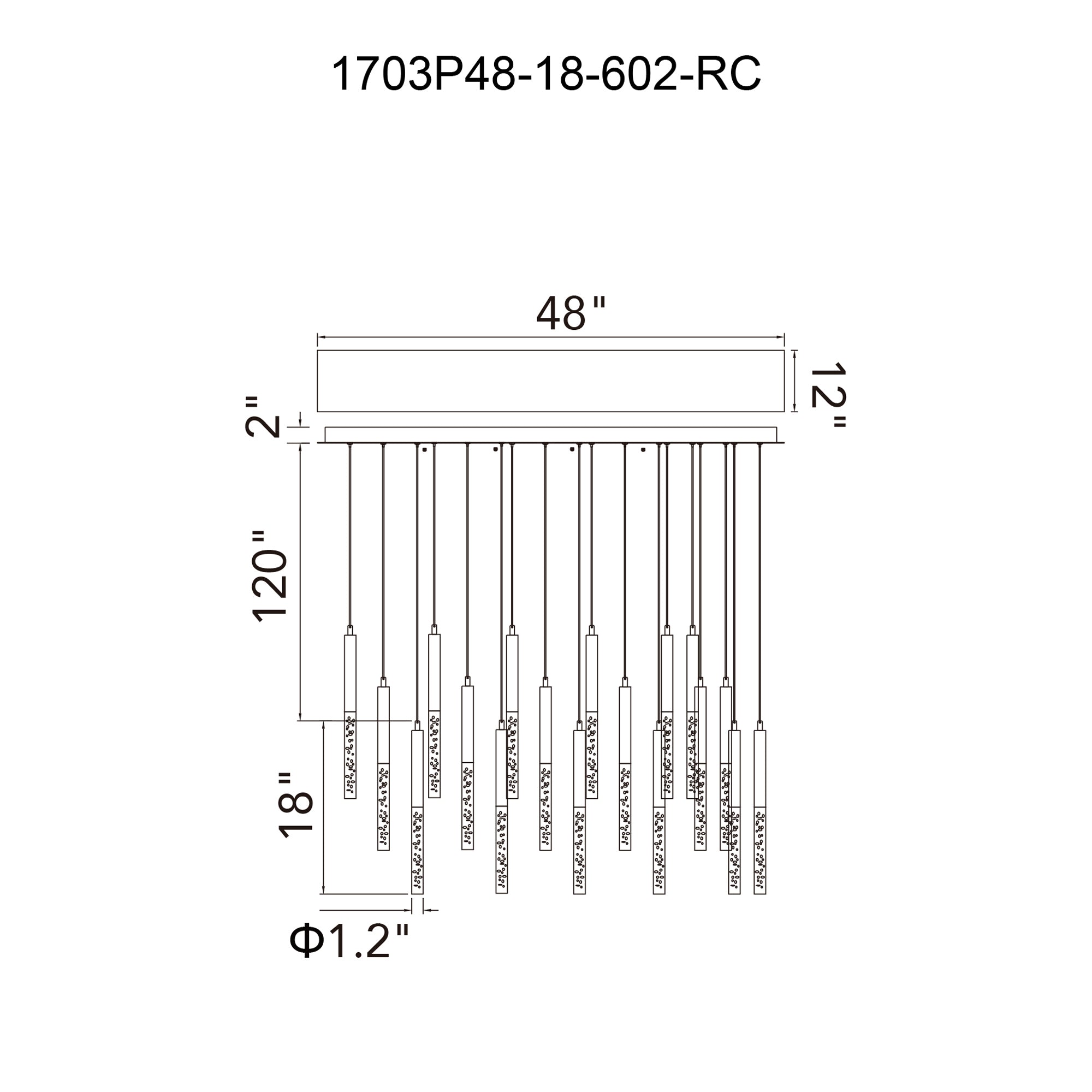 Dragonswatch Integrated LED 48in 18 Pendant Satin Gold Chandelier - CWI Lighting