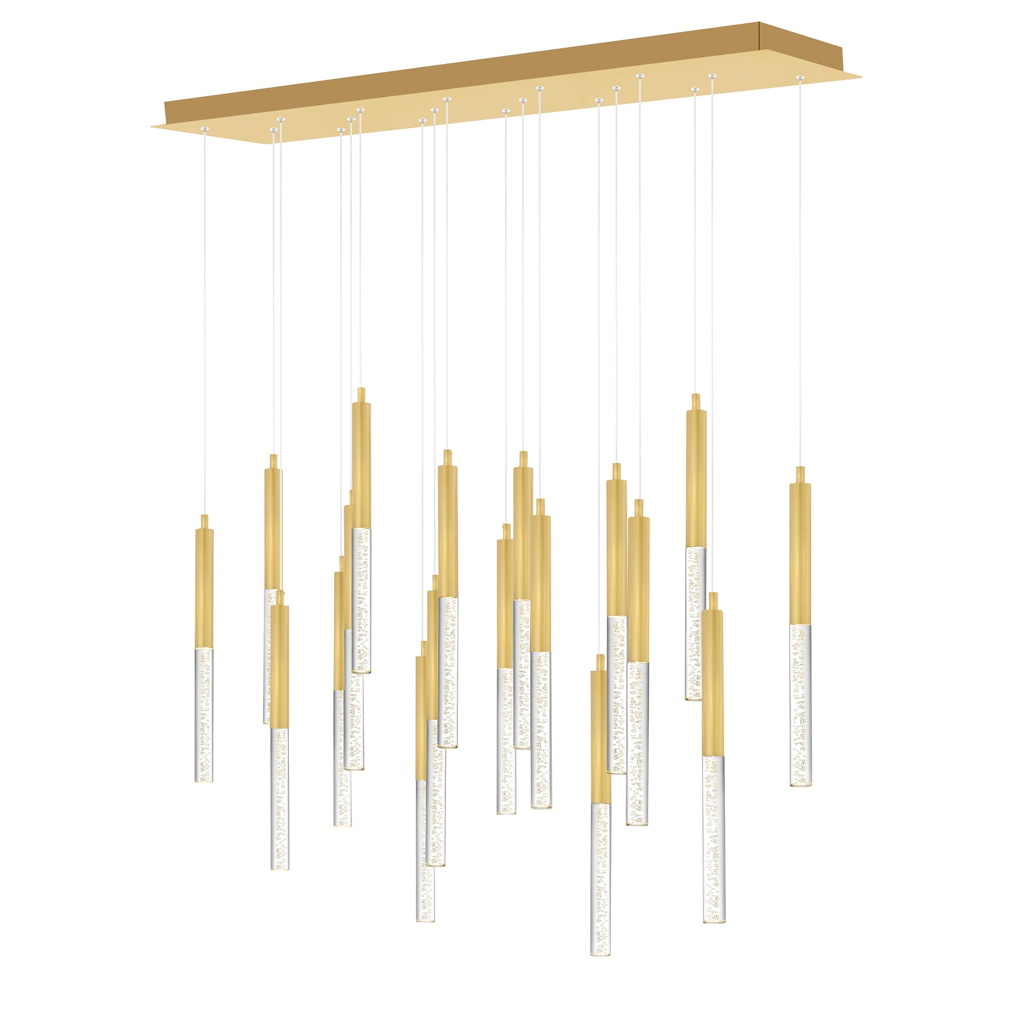 Dragonswatch Integrated LED 48in 18 Pendant Satin Gold Chandelier - CWI Lighting