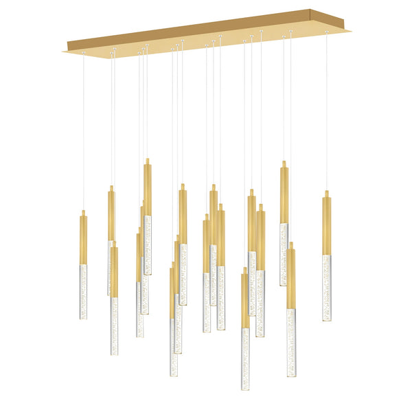 Dragonswatch Integrated LED 48in 18 Pendant Satin Gold Chandelier - CWI Lighting