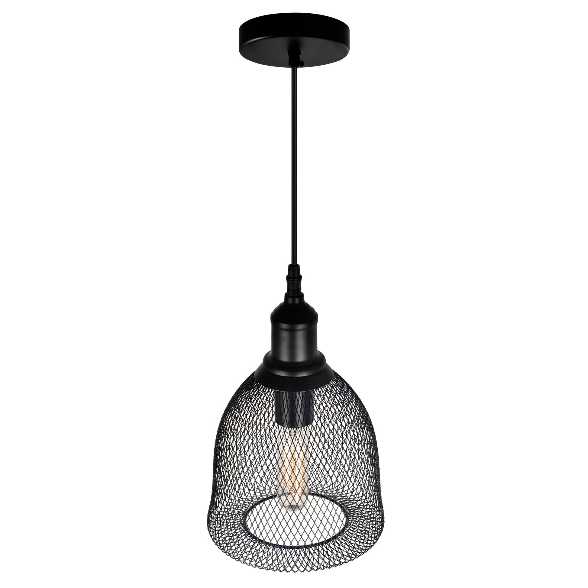 Drea 1 Light Black Down Mini Pendant - CWI Lighting