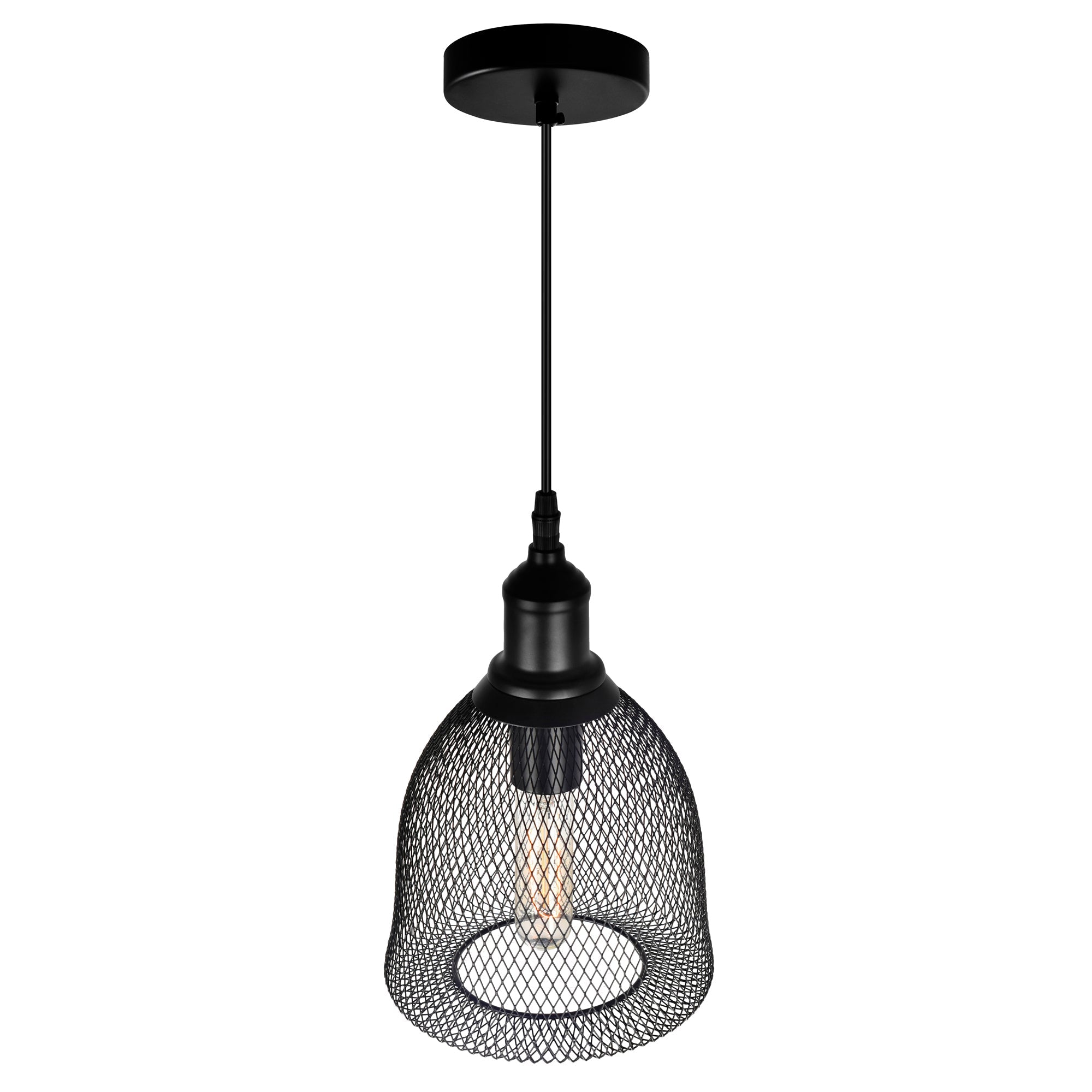 Drea 1 Light Black Down Mini Pendant - CWI Lighting