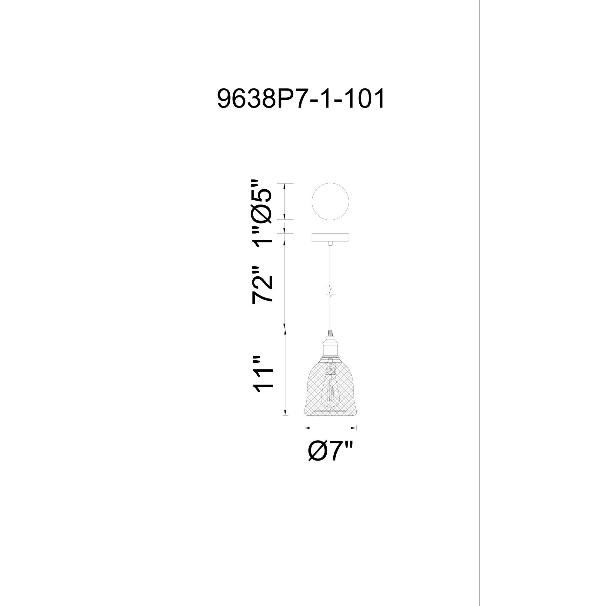 Drea 1 Light Black Down Mini Pendant - CWI Lighting