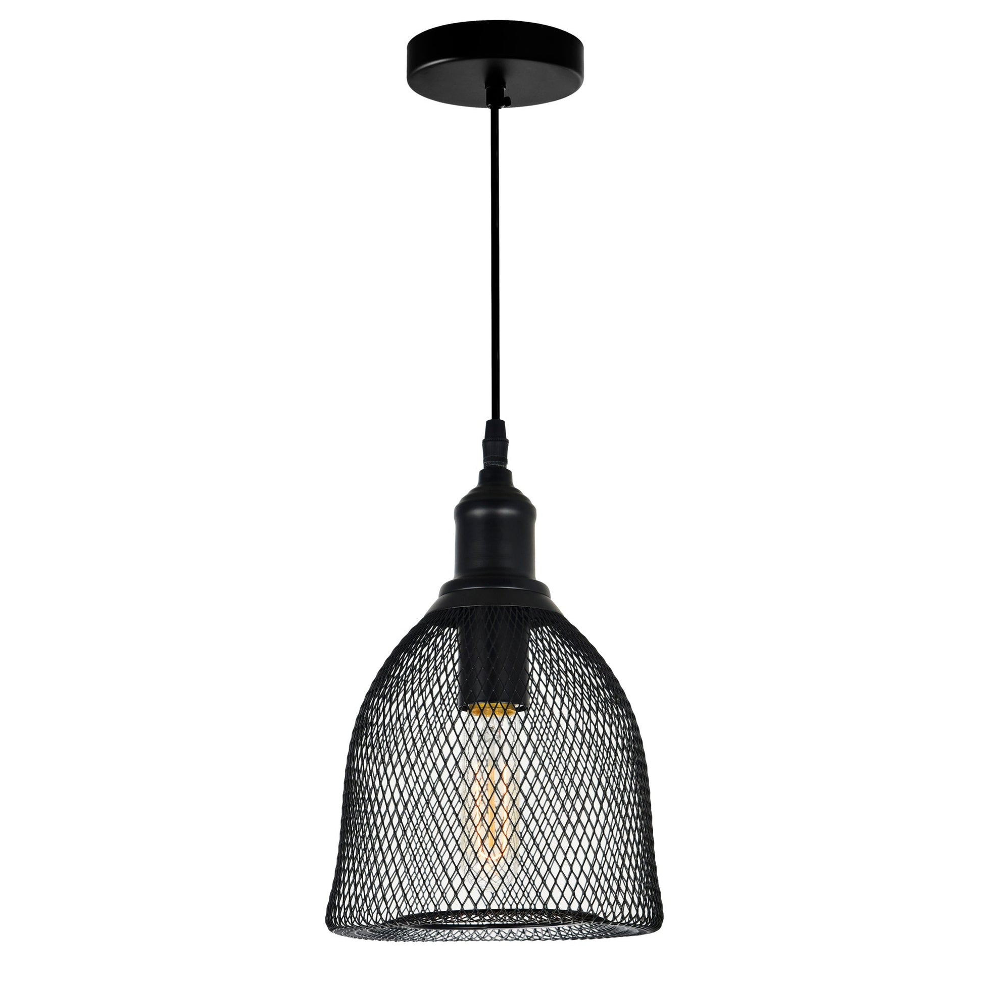 Drea 1 Light Black Down Mini Pendant - CWI Lighting