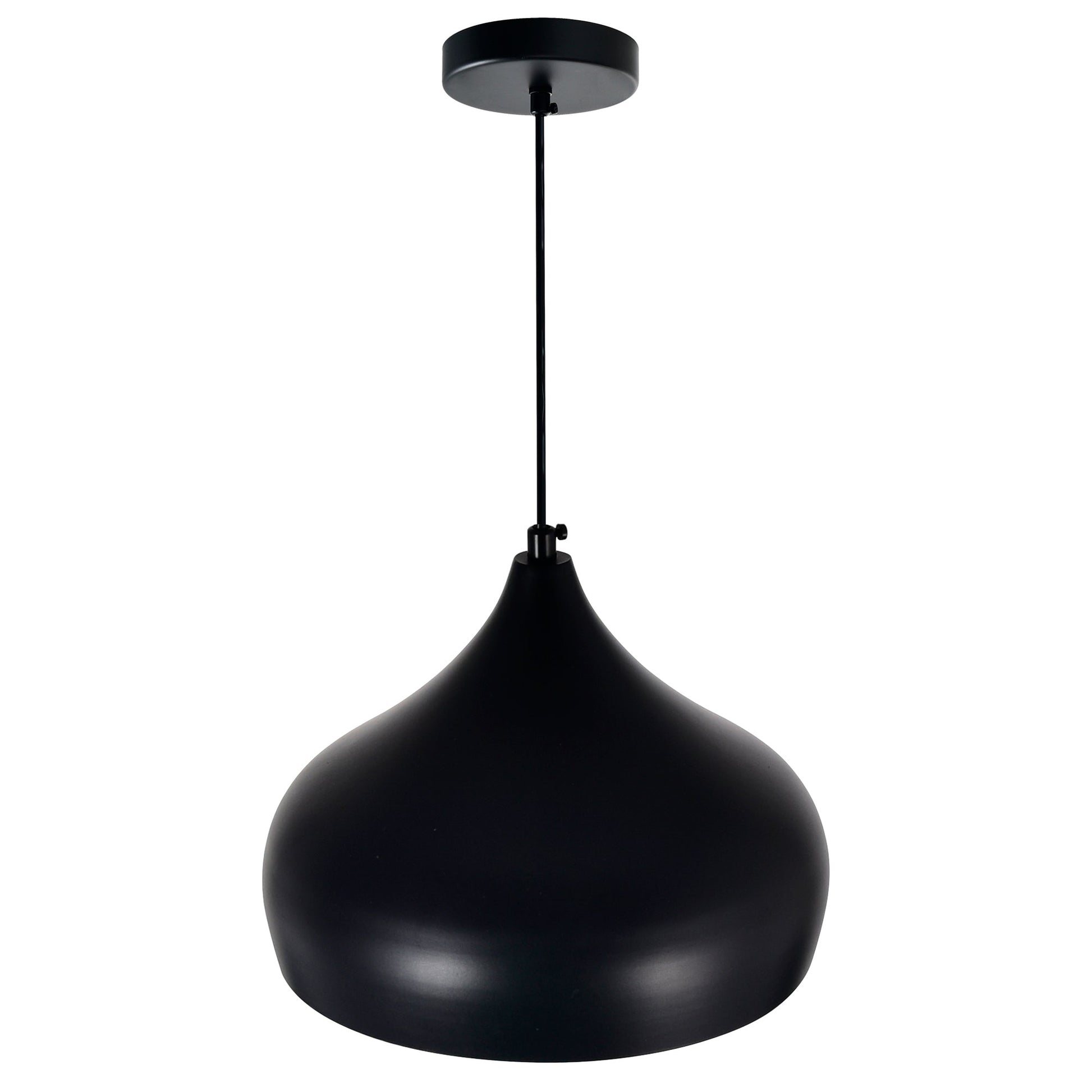 Dynamic 1 Light 13in Black Down Pendant - CWI Lighting