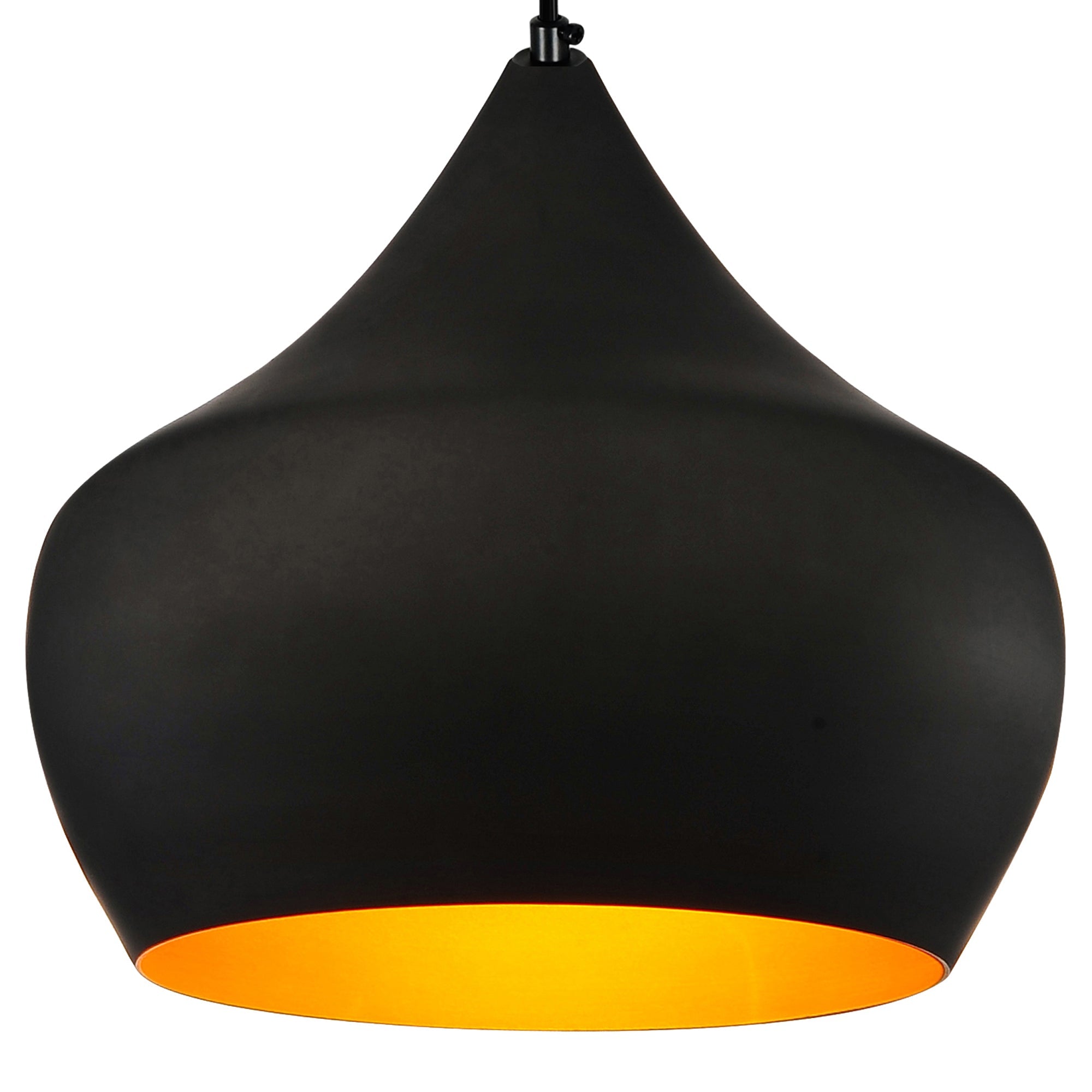 Dynamic 1 Light 15in Black Down Pendant - CWI Lighting