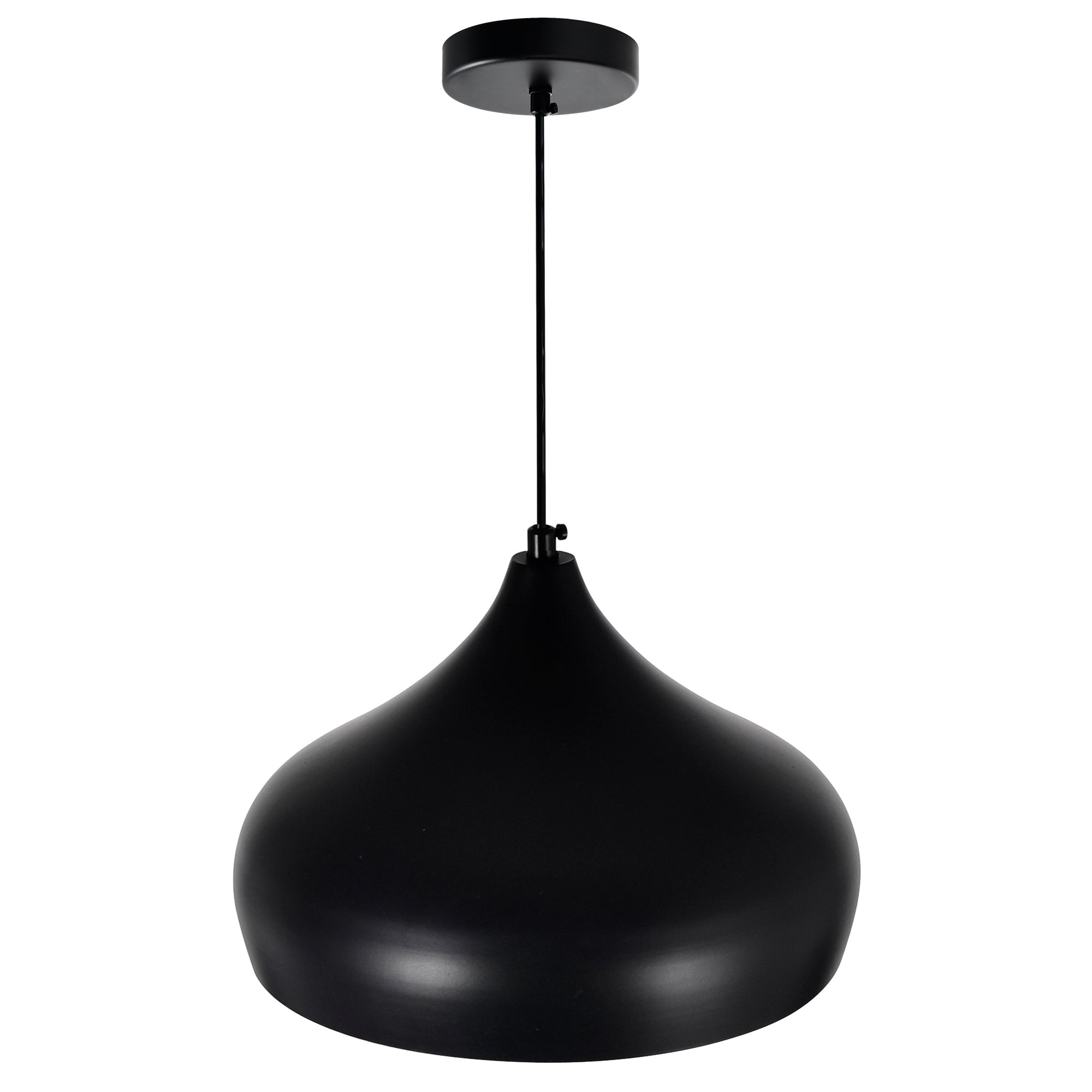 Dynamic 1 Light 16in Black Down Pendant - CWI Lighting