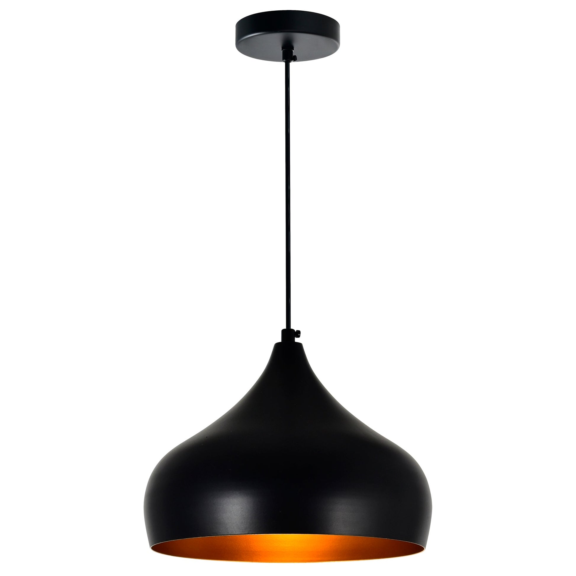 Dynamic 1 Light 9in Black Down Pendant - CWI Lighting