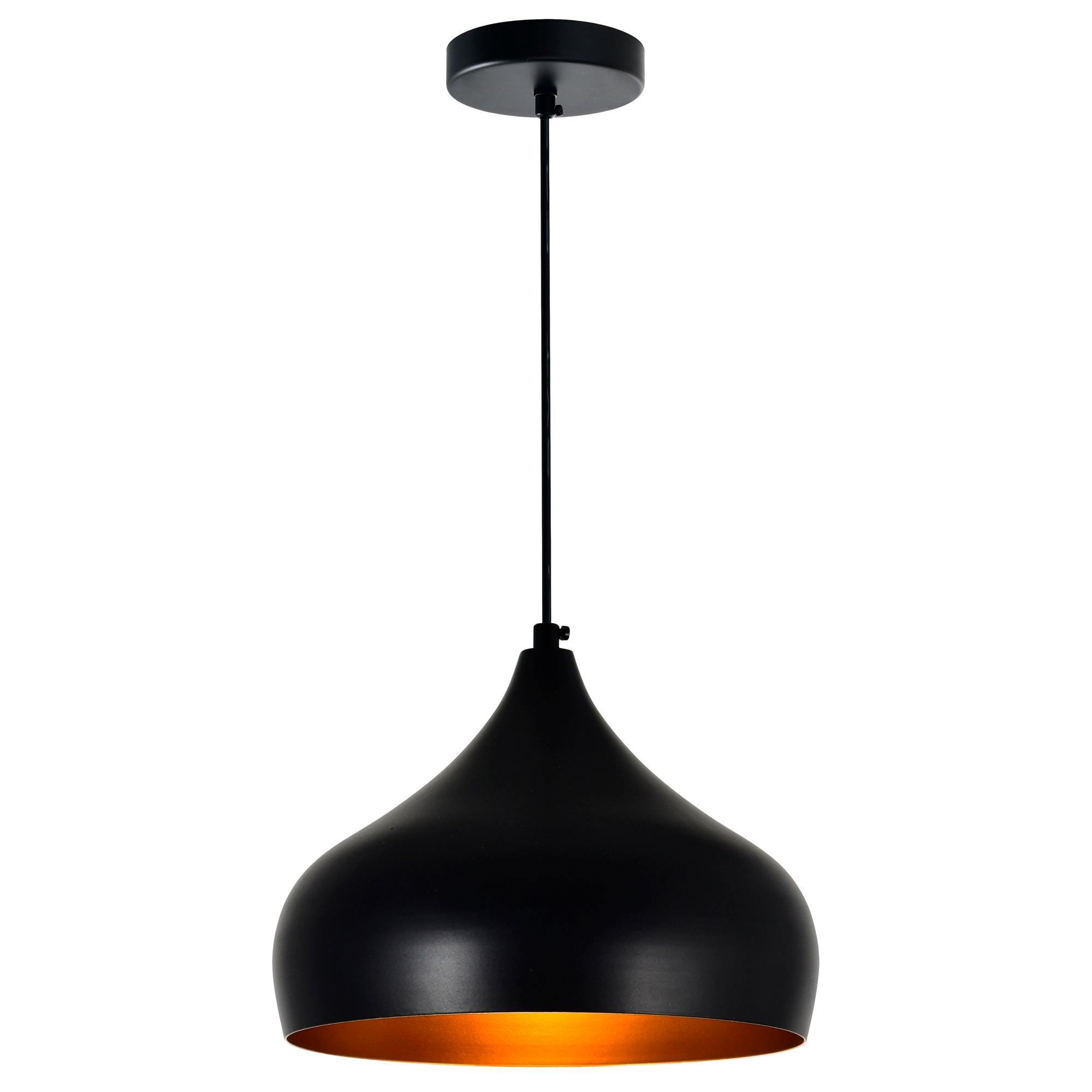 Dynamic 1 Light 9in Black Down Pendant - CWI Lighting