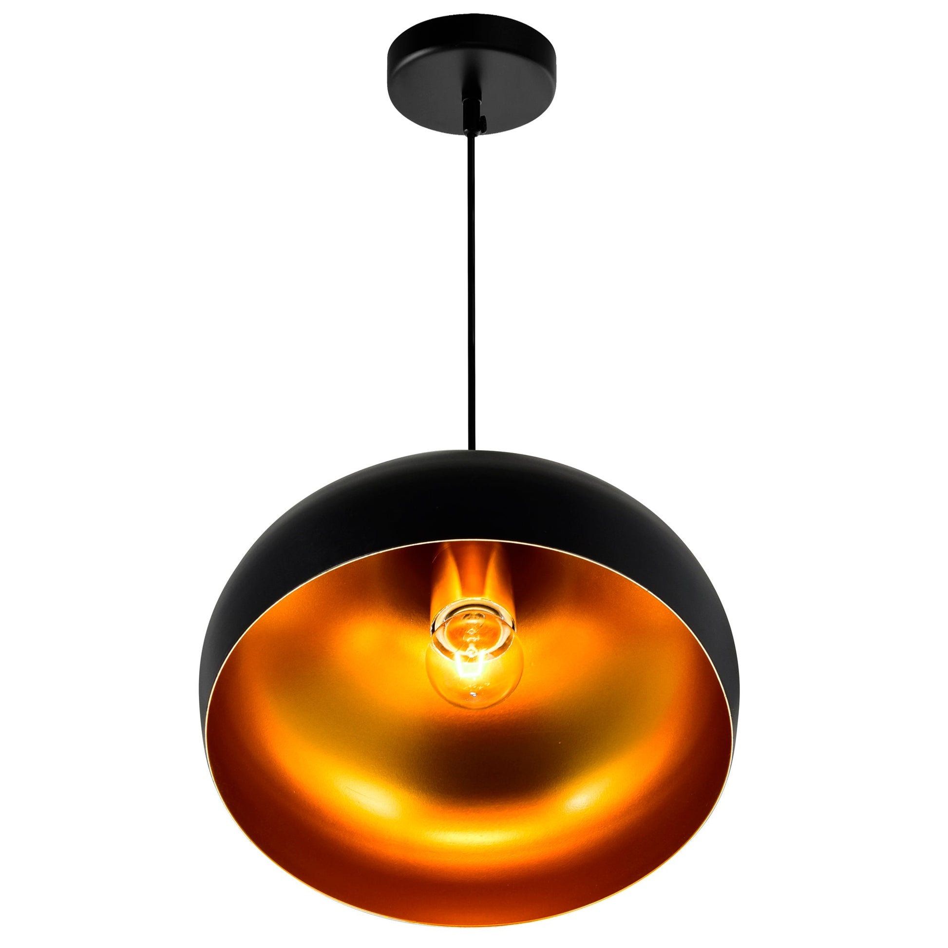 Dynamic 1 Light 9in Black Down Pendant - CWI Lighting