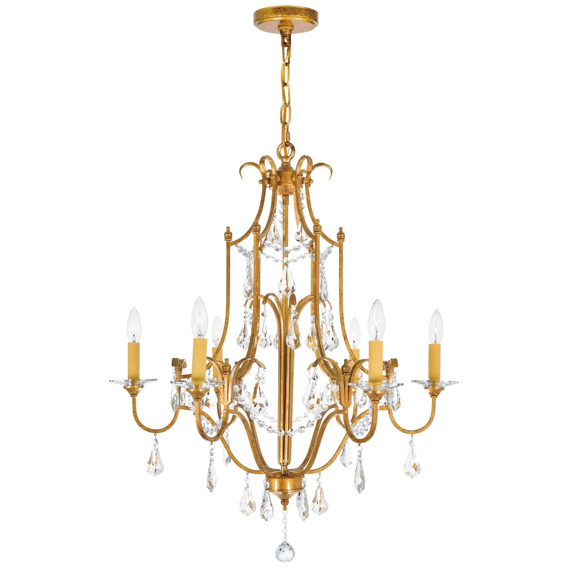 Electra 6 Light 28in Oxidized Bronze Chandelier - CWI Lighting