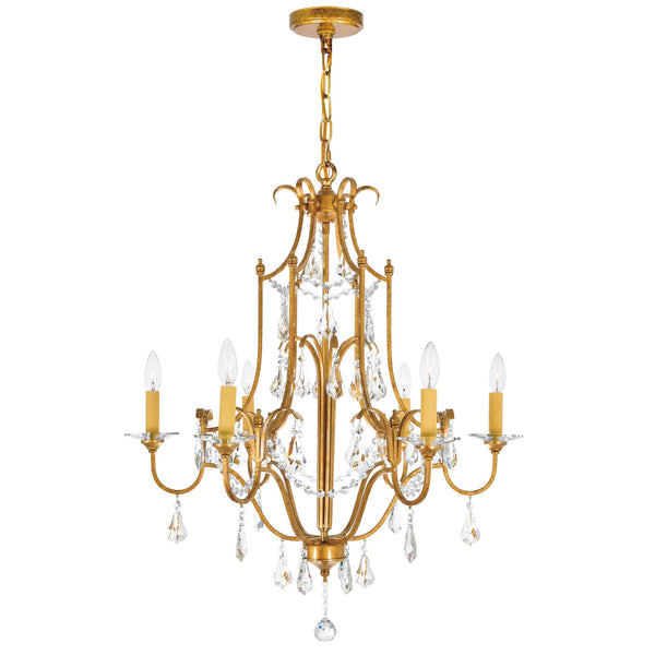 Electra 6 Light 28in Oxidized Bronze Chandelier - CWI Lighting