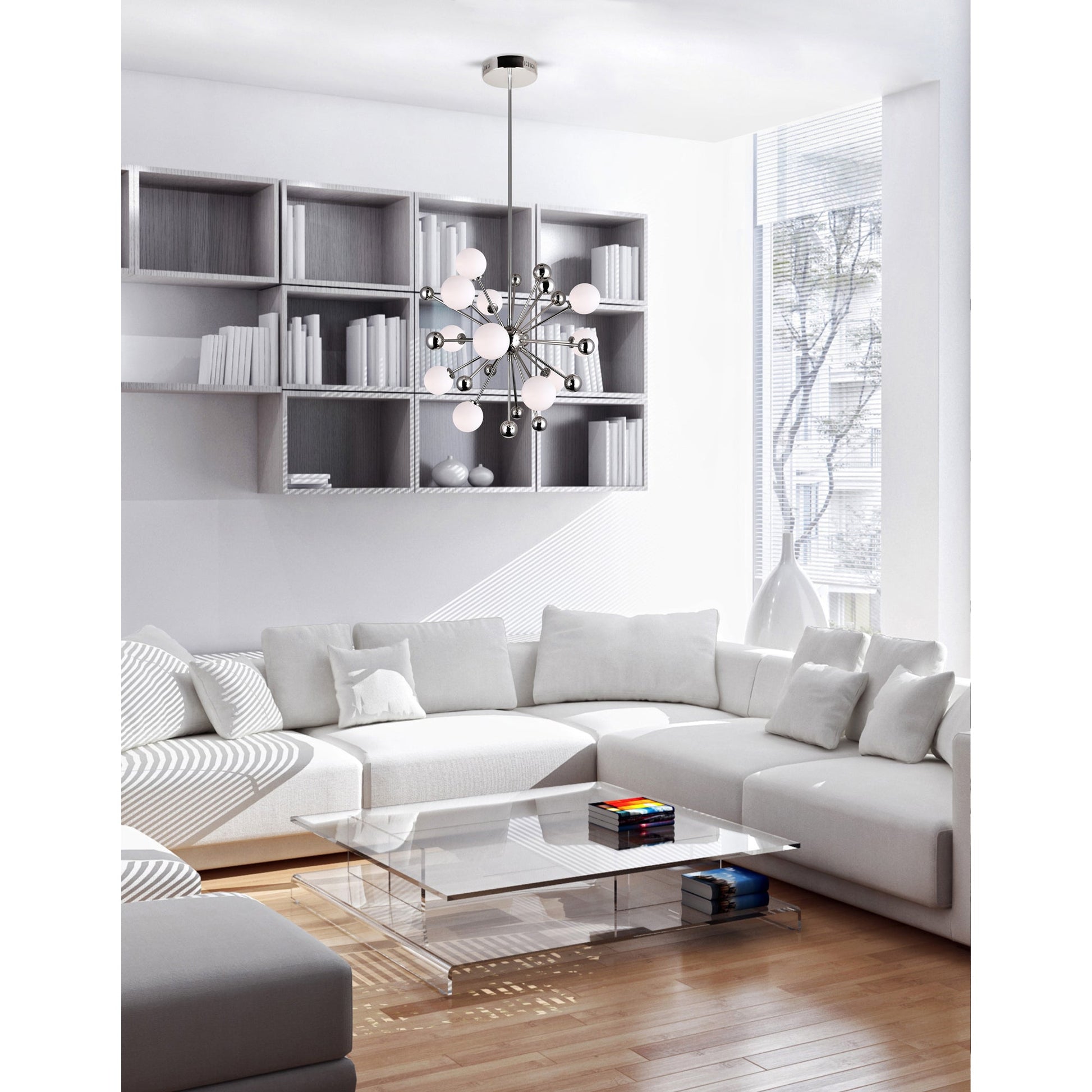 Element 11 Light Chandelier With Polished Nickel Finish - CWI Lighting