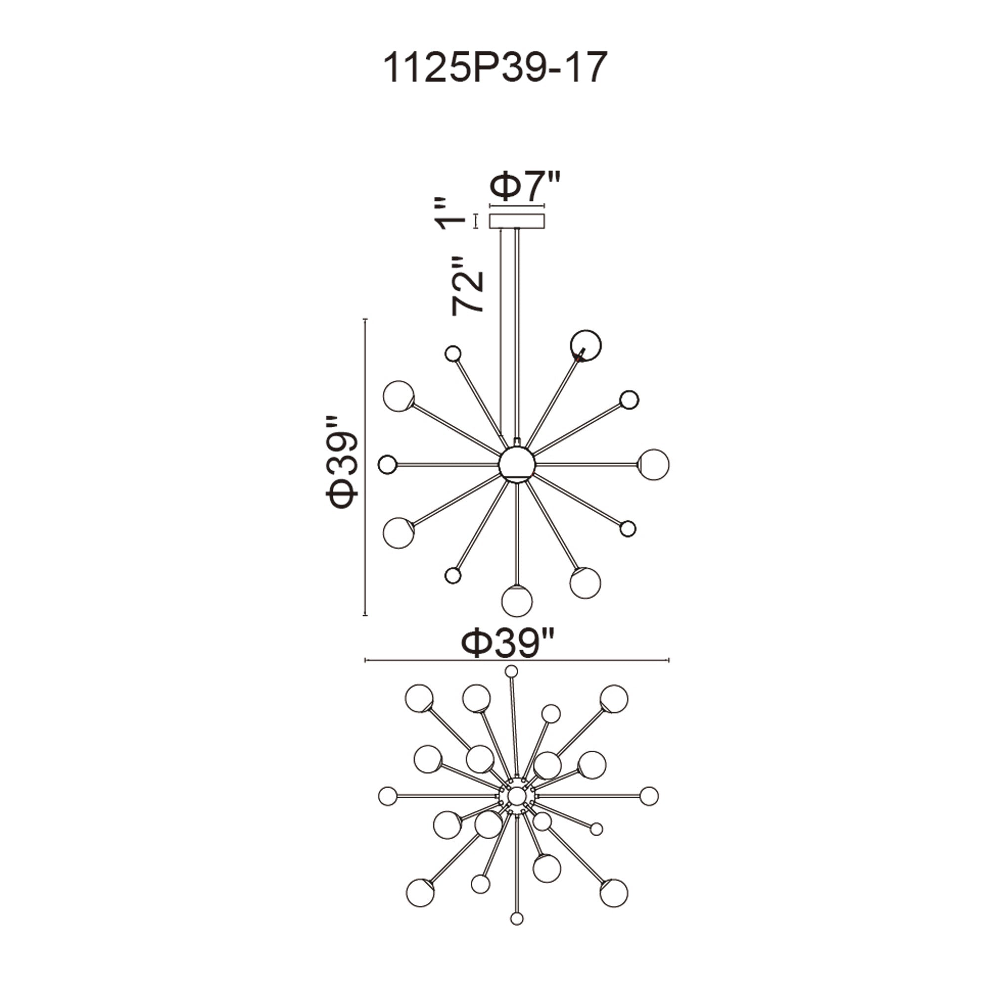 Element 17 Light Chandelier With Polished Nickel Finish - CWI Lighting