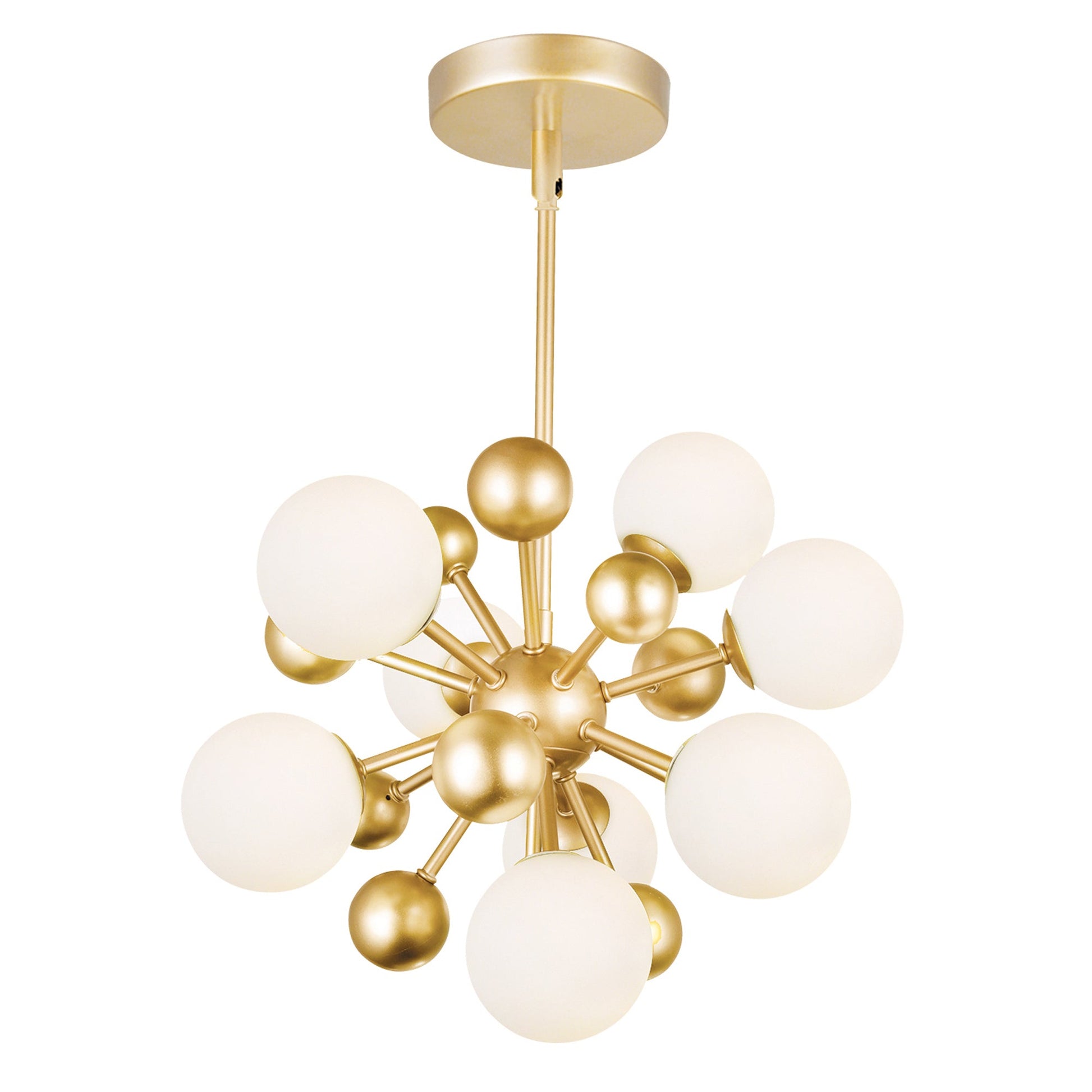 Element 8 Light 16in Sun Gold Chandelier - CWI Lighting