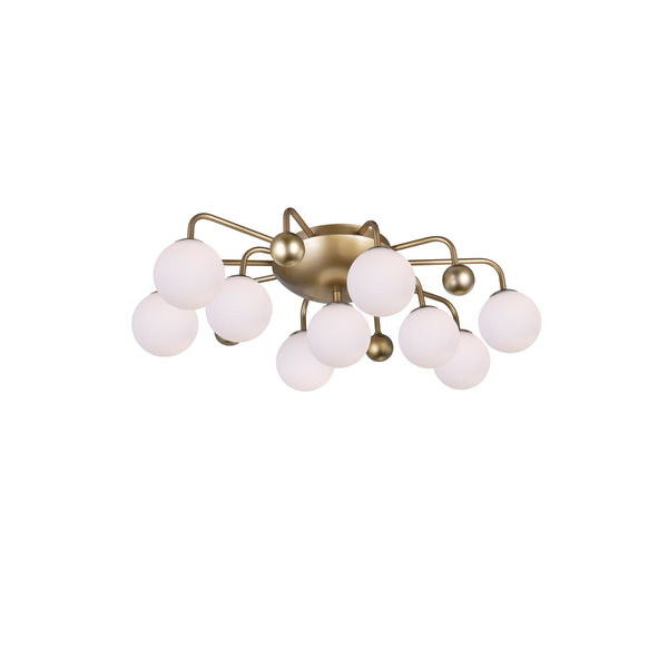 Element 9 Light 24in Sun Gold Flush Mount - CWI Lighting