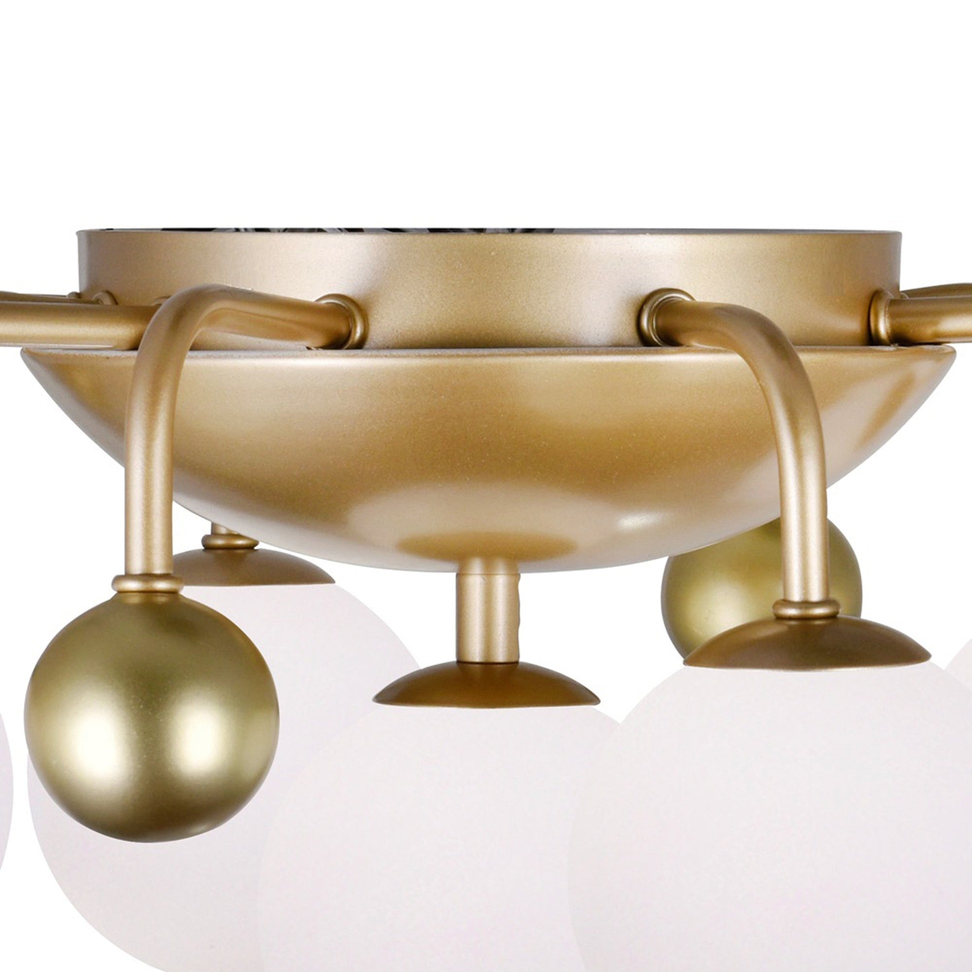 Element 9 Light 24in Sun Gold Flush Mount - CWI Lighting