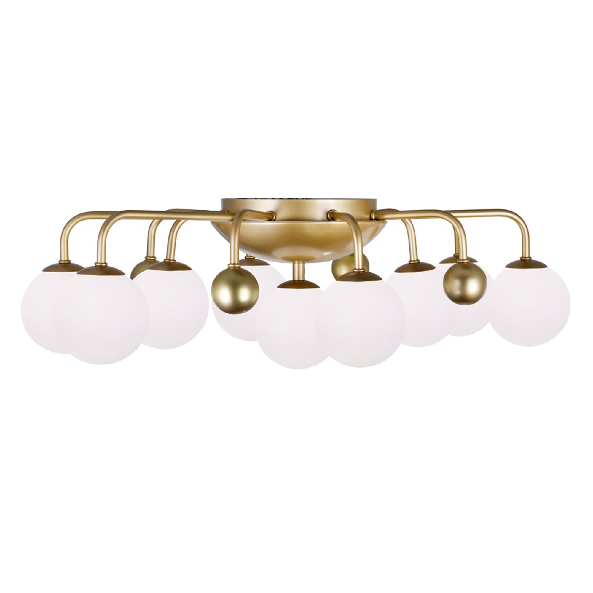 Element 9 Light 24in Sun Gold Flush Mount - CWI Lighting