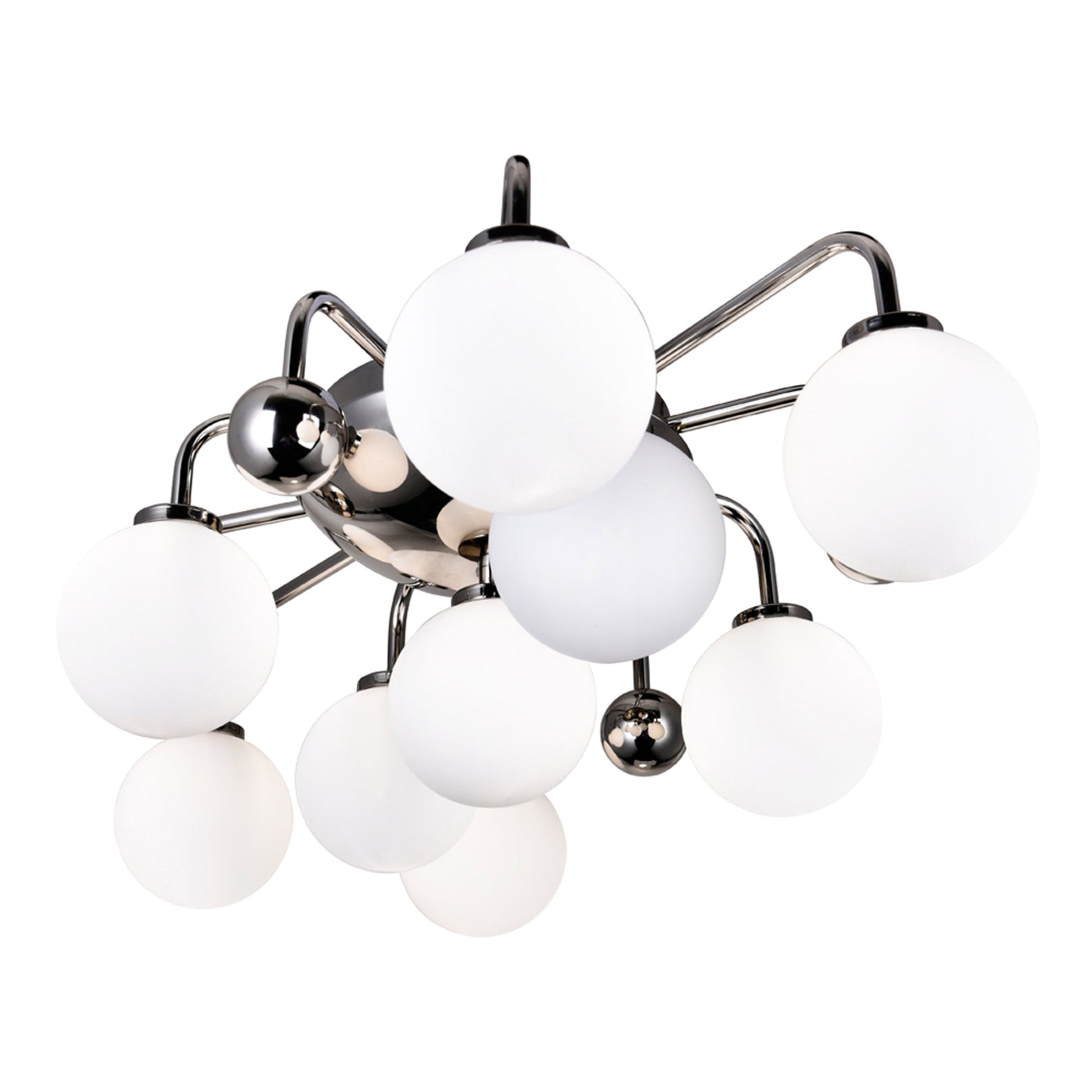 Element 9 Light Flush Mount With Polished Nickel Finish - CWI Lighting