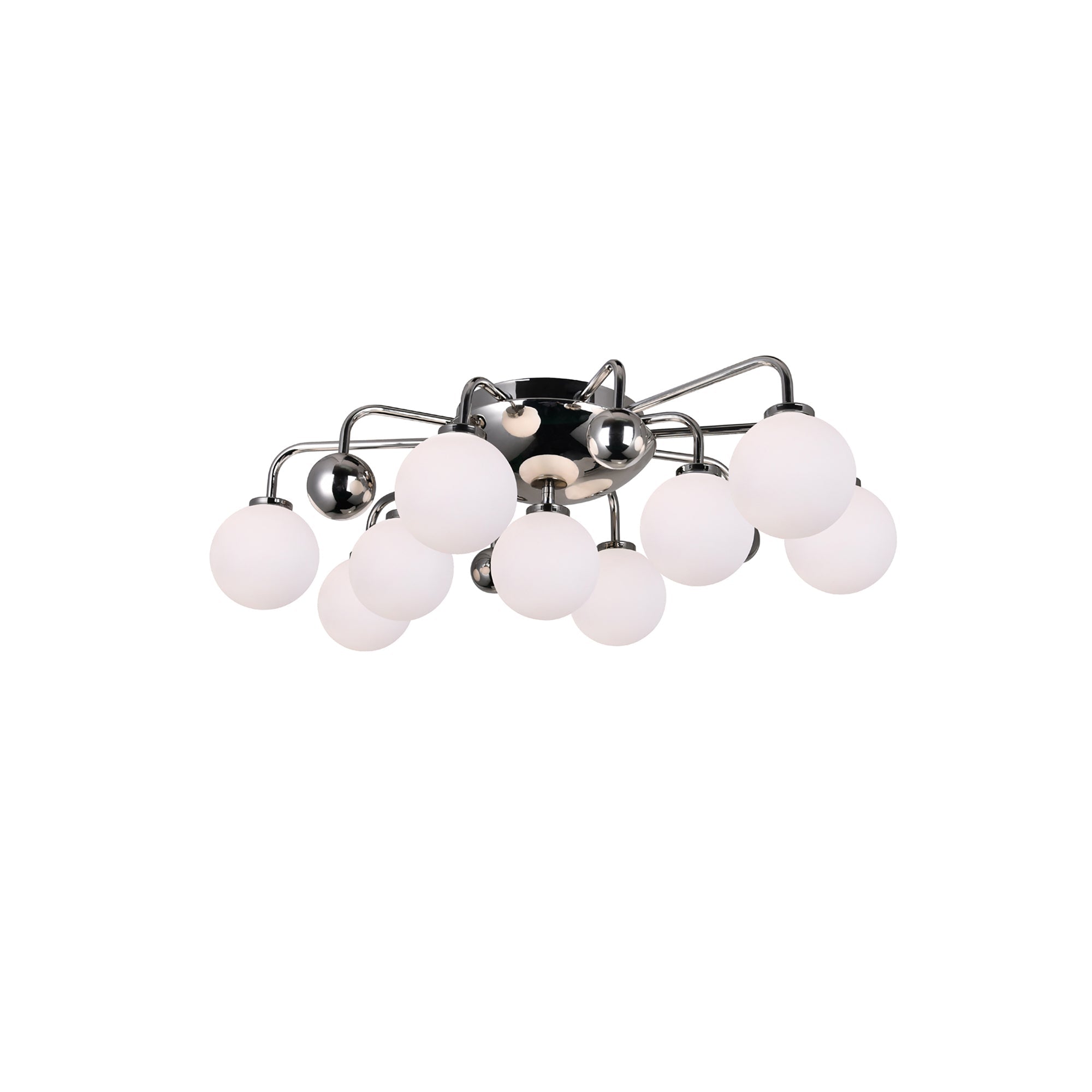 Element 9 Light Flush Mount With Polished Nickel Finish - CWI Lighting