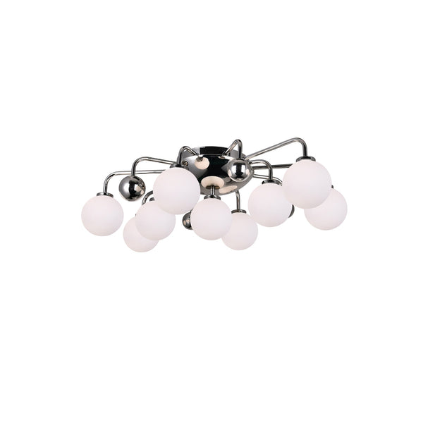 Element 9 Light Flush Mount With Polished Nickel Finish - CWI Lighting