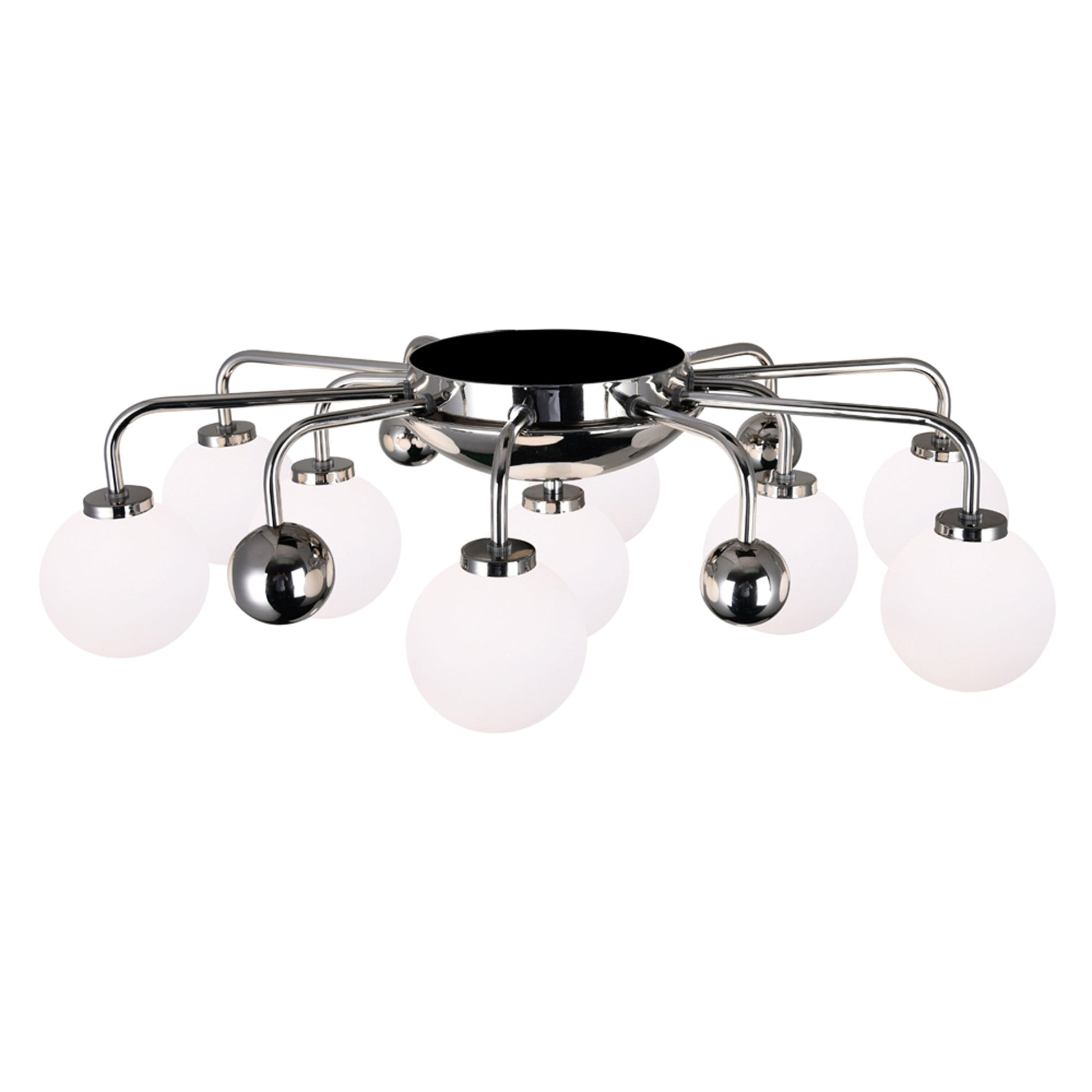 Element 9 Light Flush Mount With Polished Nickel Finish - CWI Lighting