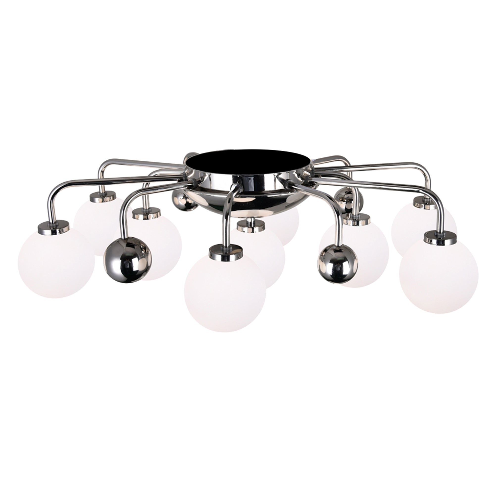 Element 9 Light Flush Mount With Polished Nickel Finish - CWI Lighting