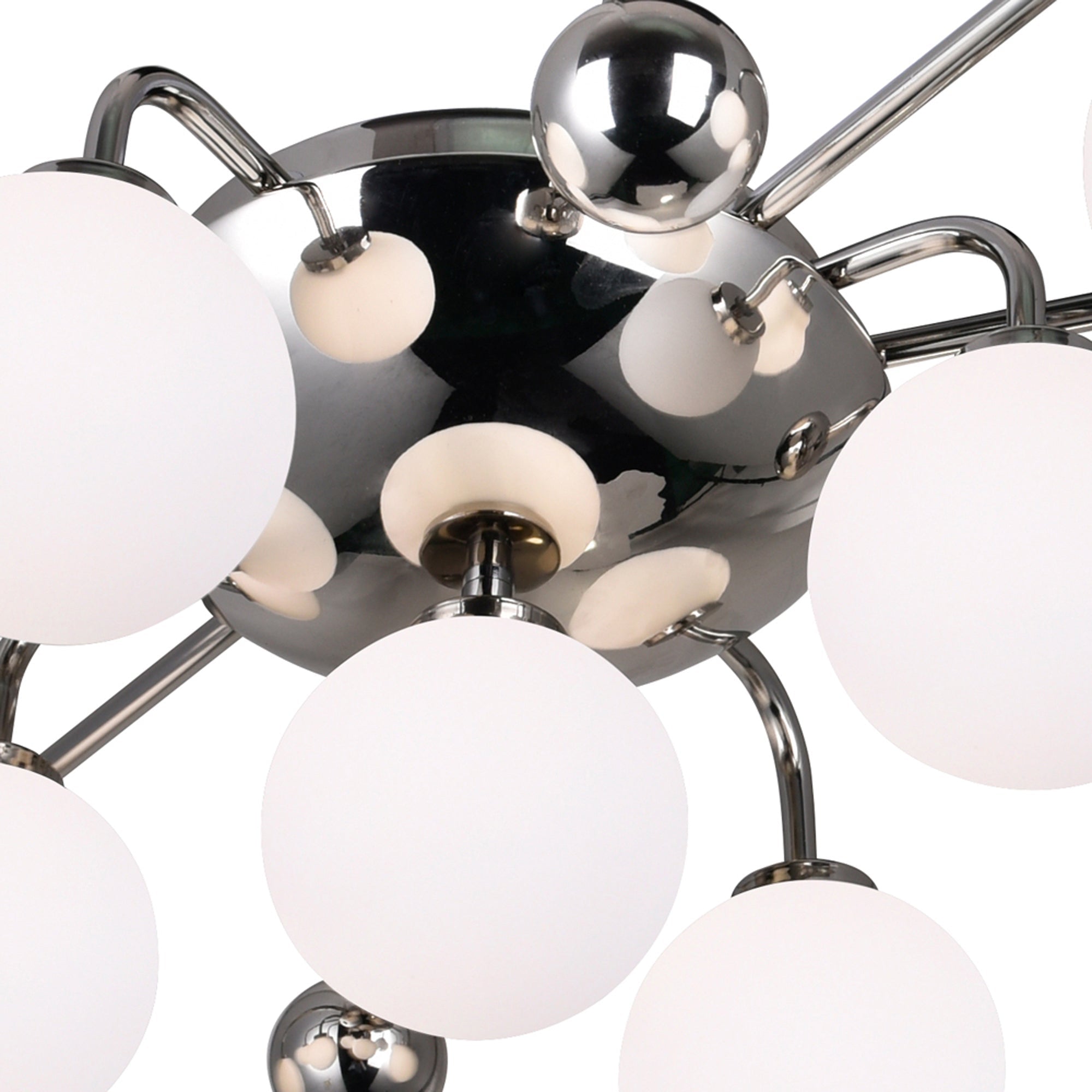 Element 9 Light Flush Mount With Polished Nickel Finish - CWI Lighting