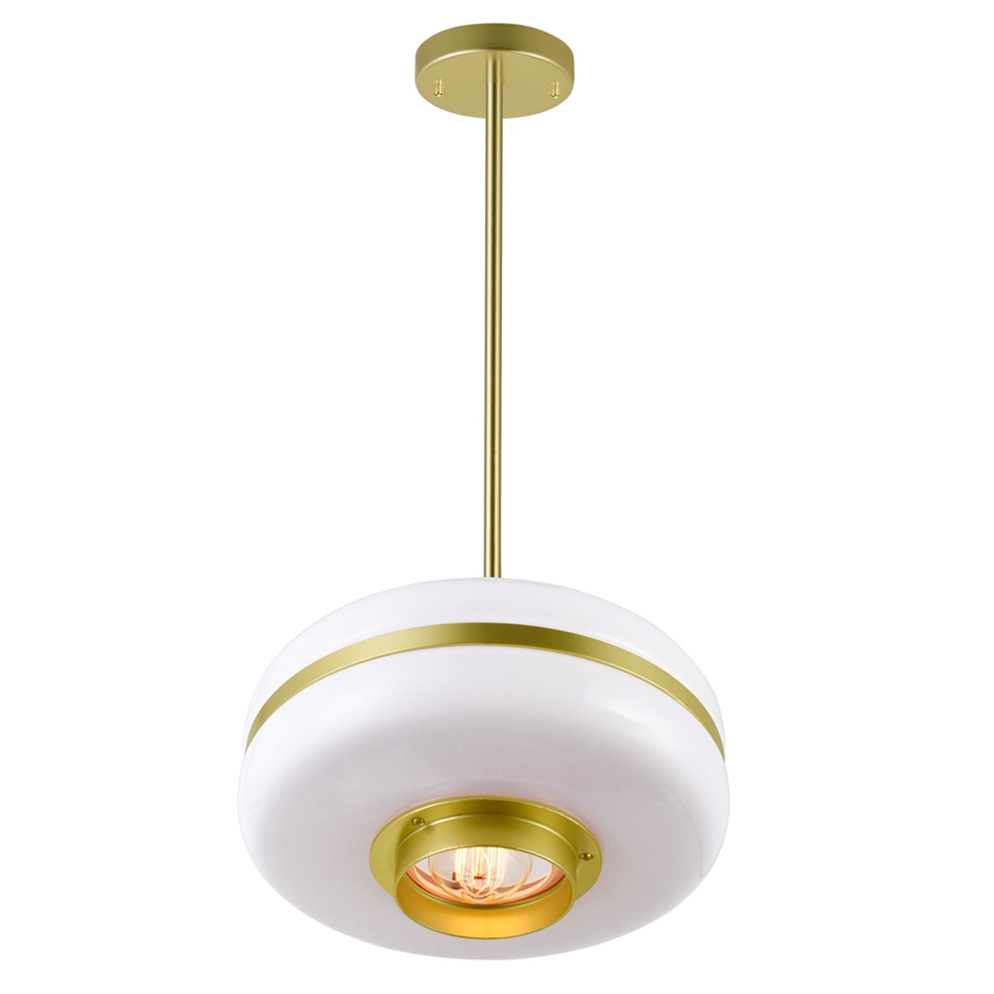 Elementary 1 Light Down Pendant With Pearl Gold Finish - CWI Lighting