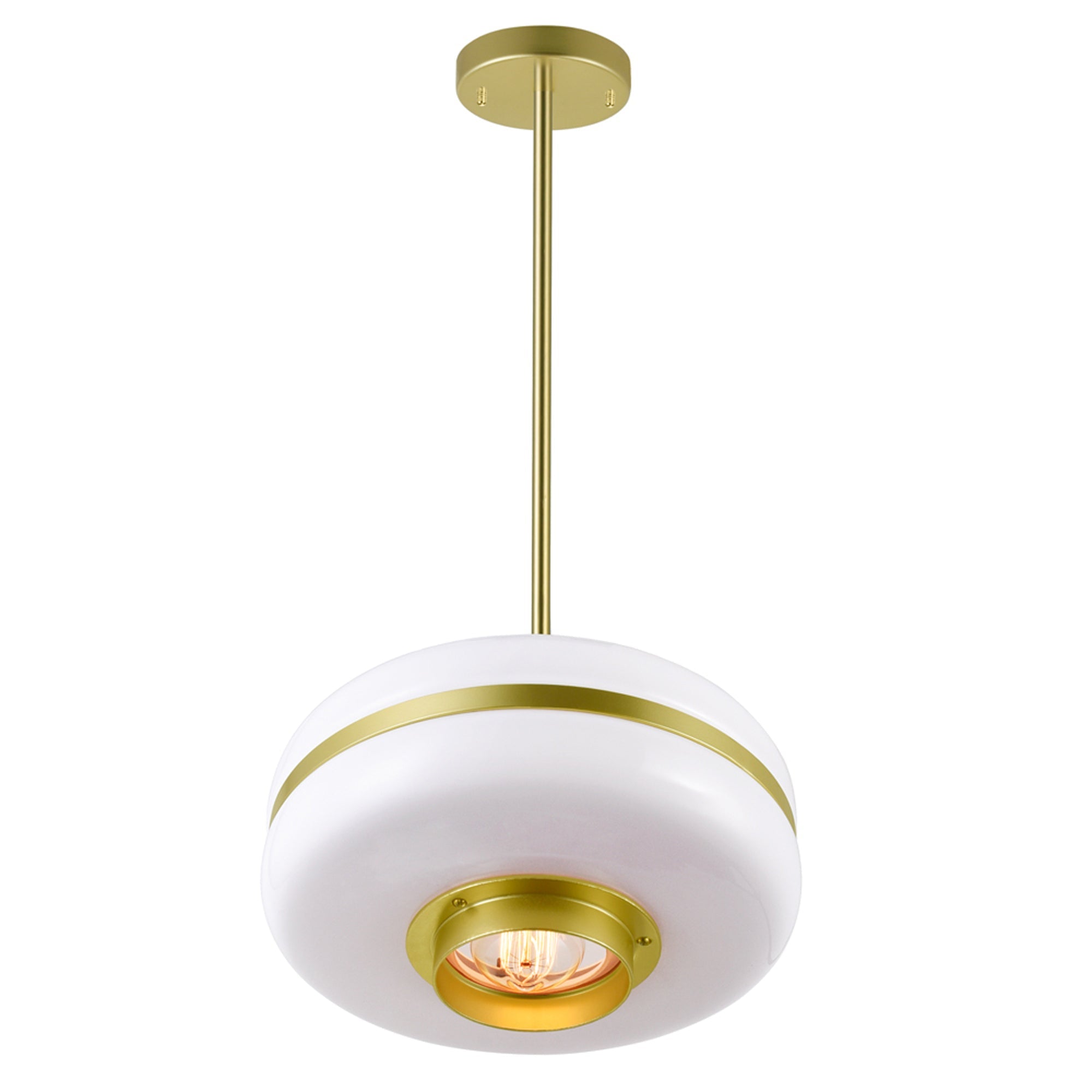 Elementary 1 Light Down Pendant With Pearl Gold Finish - CWI Lighting