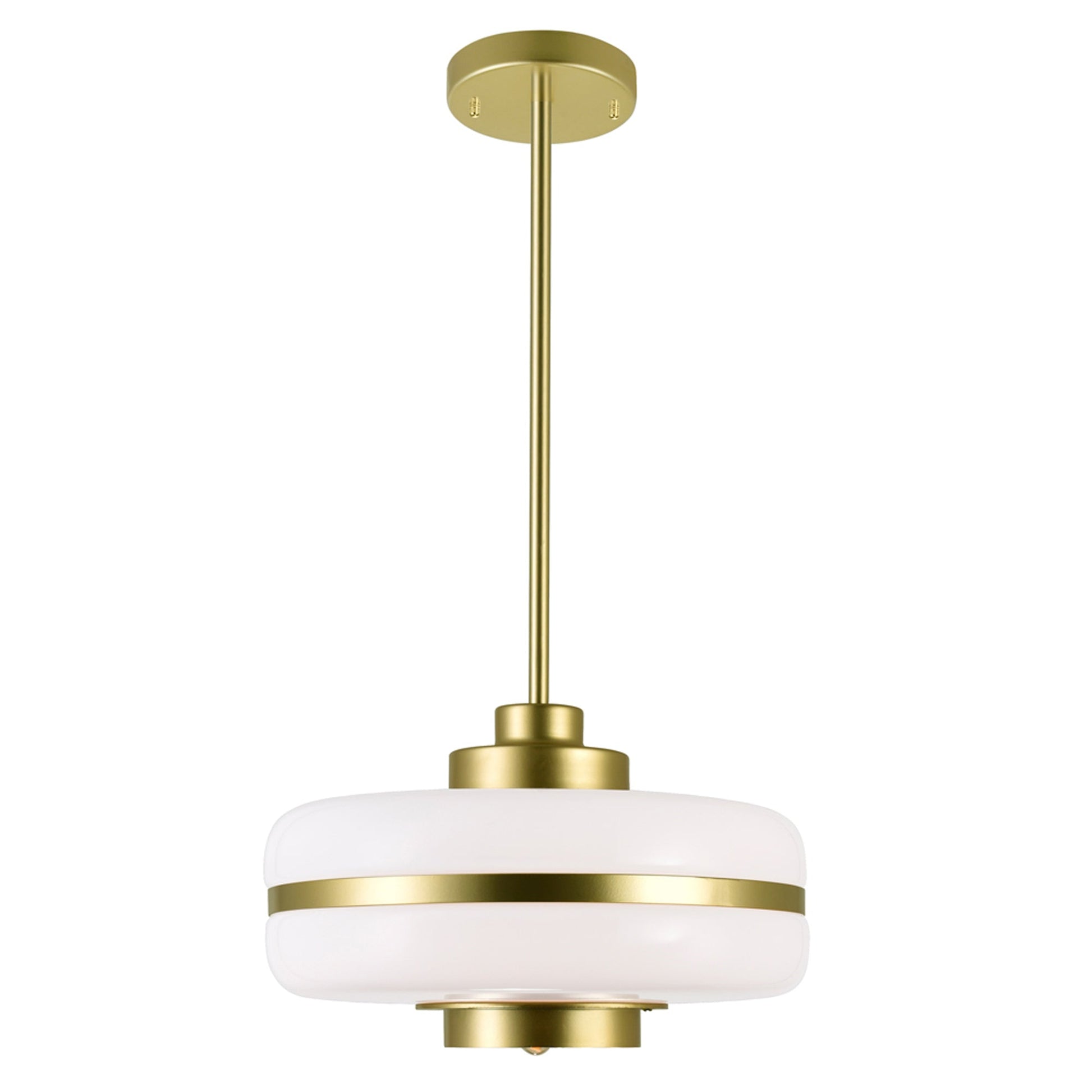 Elementary 1 Light Down Pendant With Pearl Gold Finish - CWI Lighting
