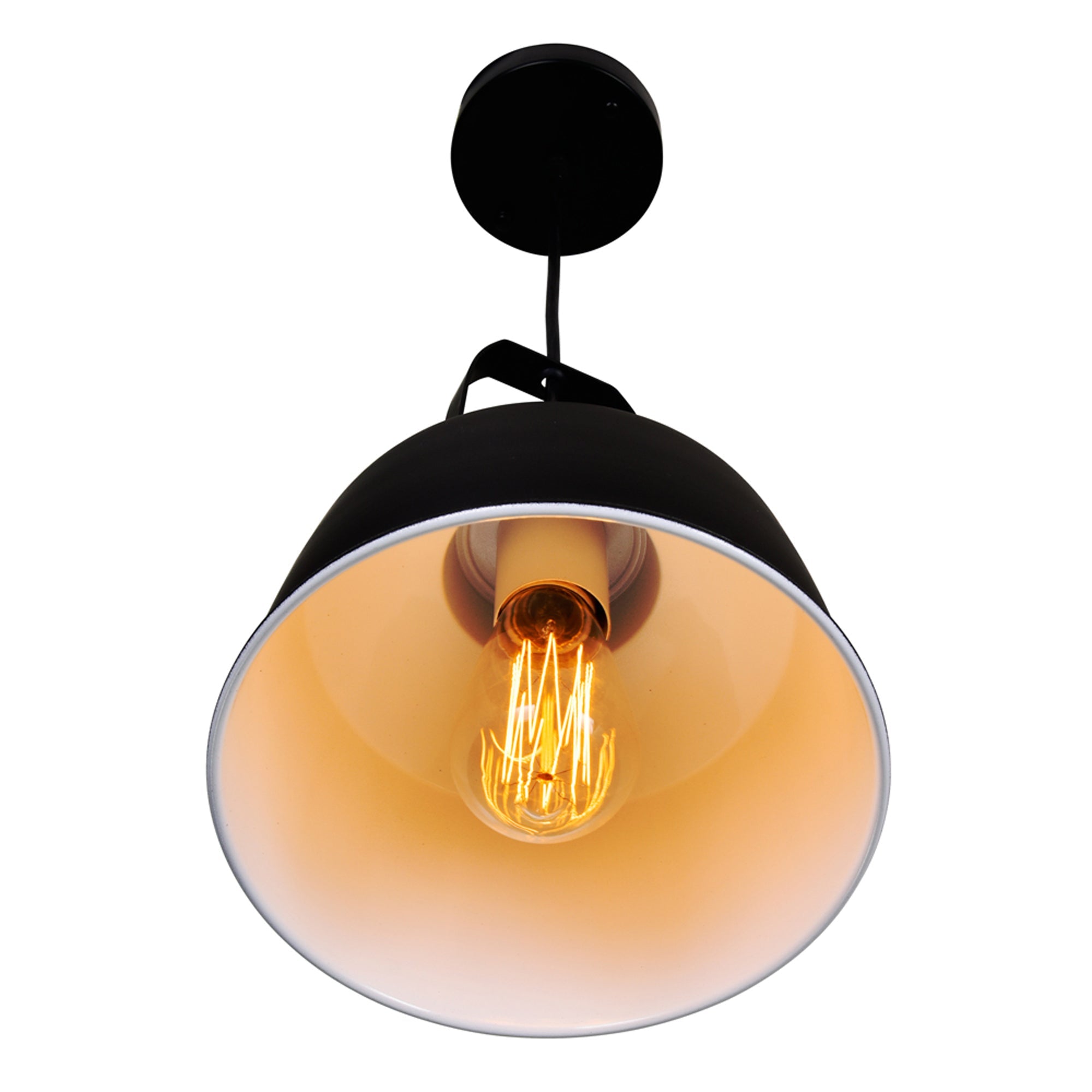 Elisa 1 Light 9in Black Down Pendant - CWI Lighting