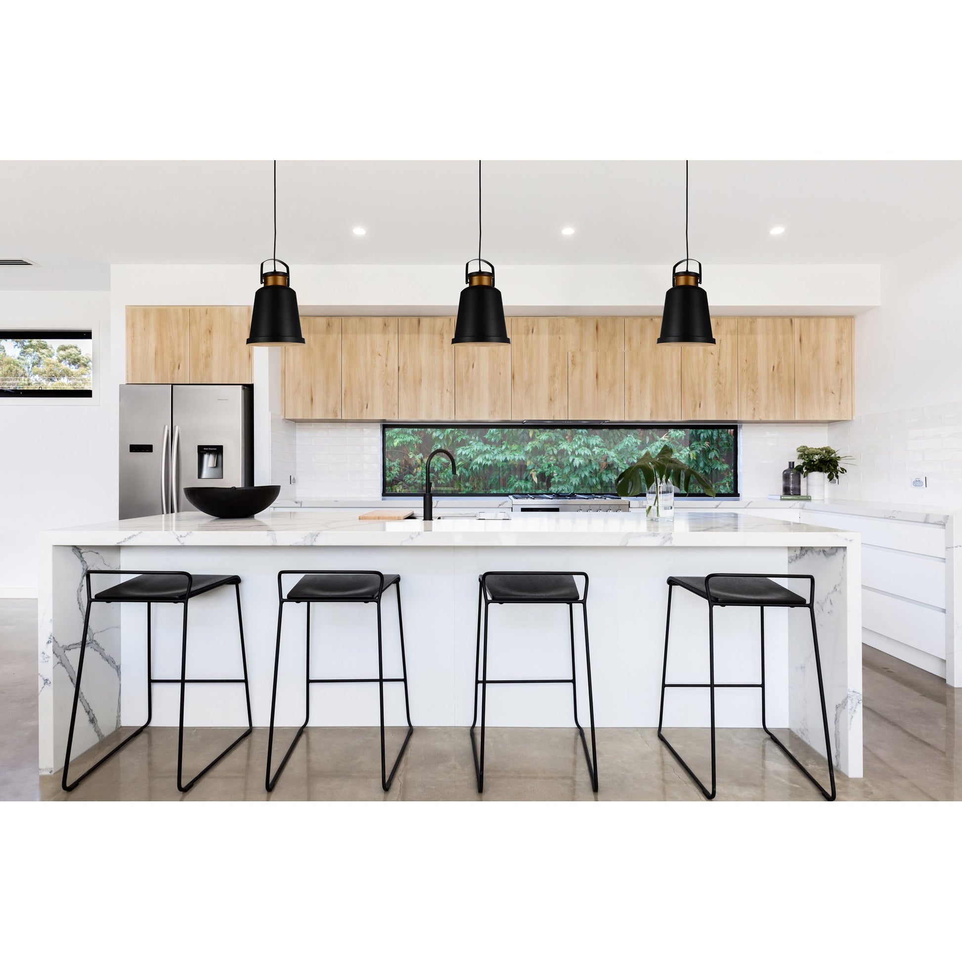 Elisa 1 Light Down Pendant With Black Finish - CWI Lighting