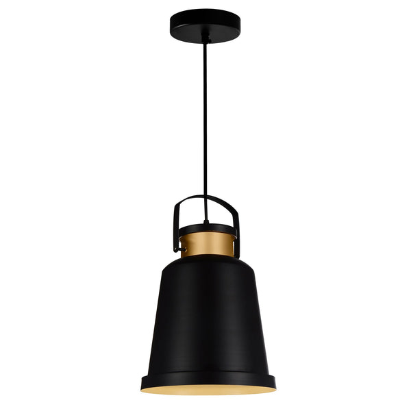 Elisa 1 Light Down Pendant With Black Finish - CWI Lighting