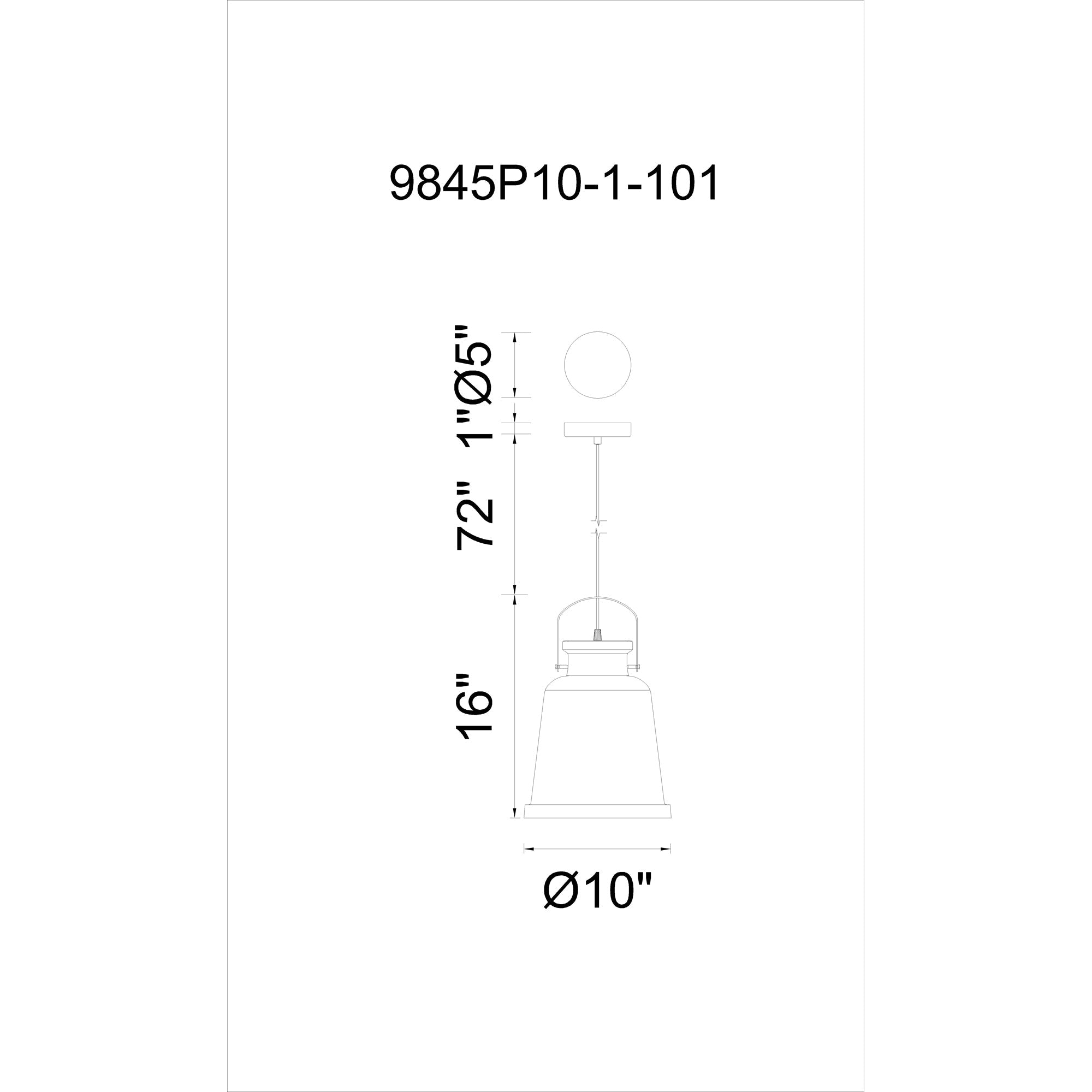 Elisa 1 Light Down Pendant With Black Finish - CWI Lighting