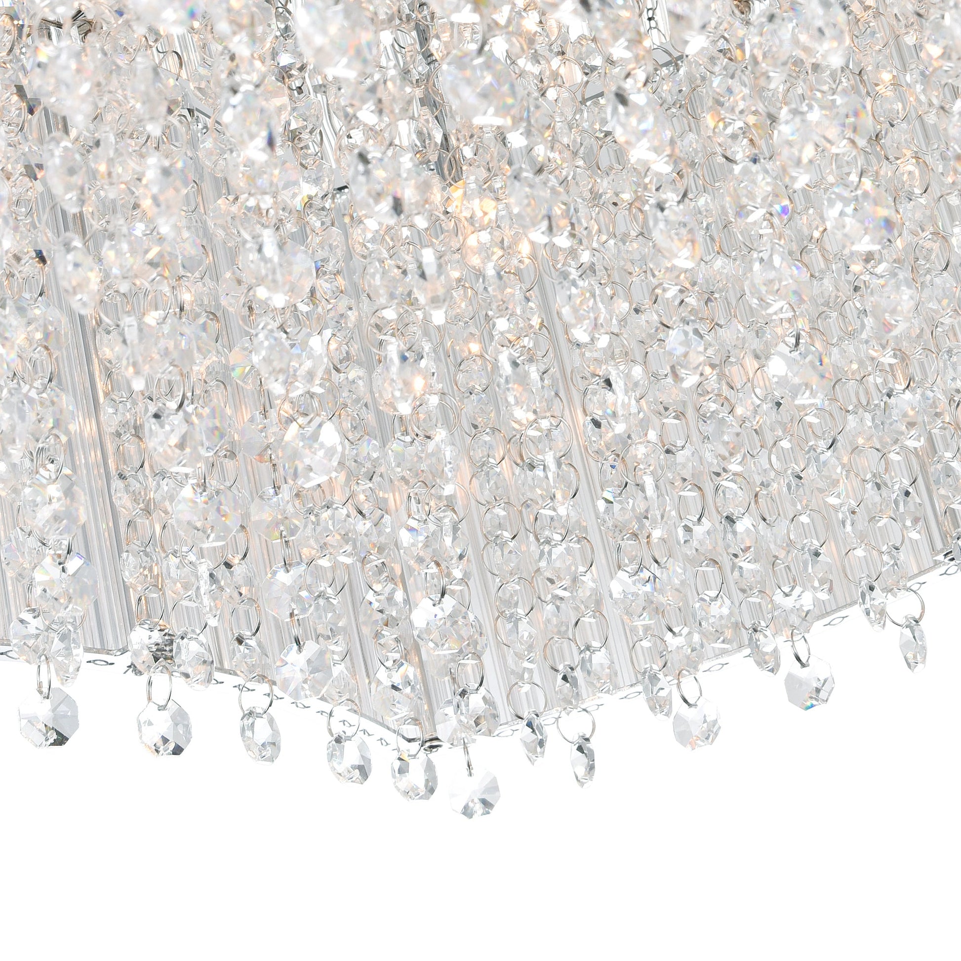 Elsa 10 Light 20in Chrome Drum Shade Chandelier - CWI Lighting