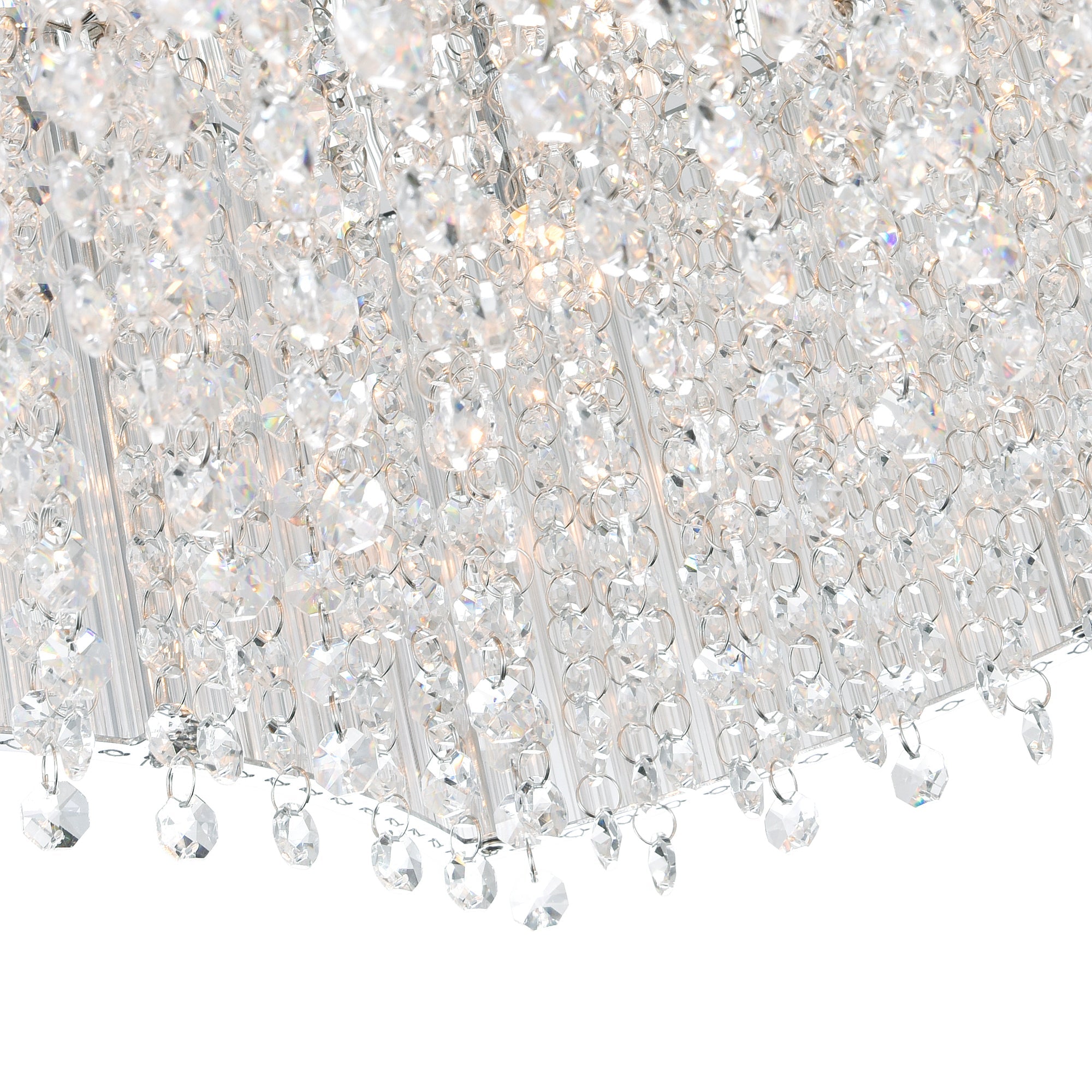 Elsa 10 Light 20in Chrome Drum Shade Chandelier - CWI Lighting