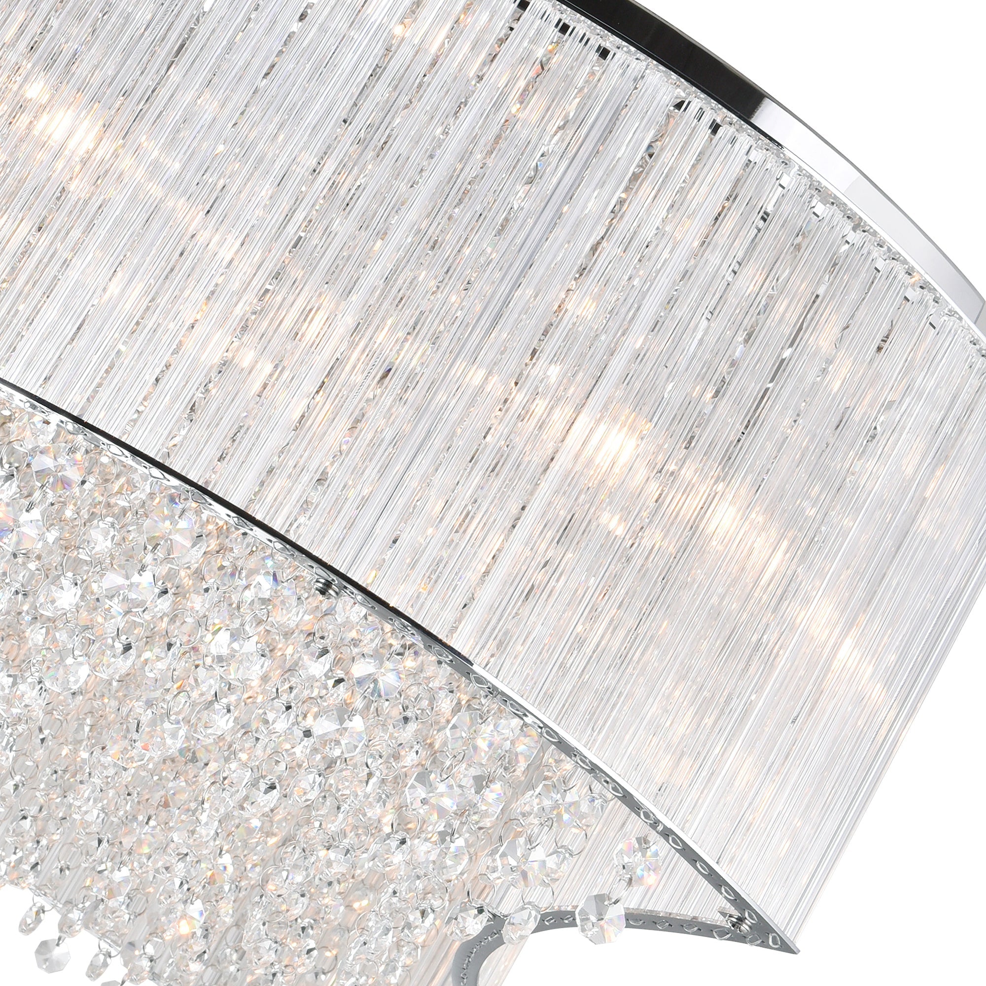 Elsa 10 Light 20in Chrome Drum Shade Chandelier - CWI Lighting