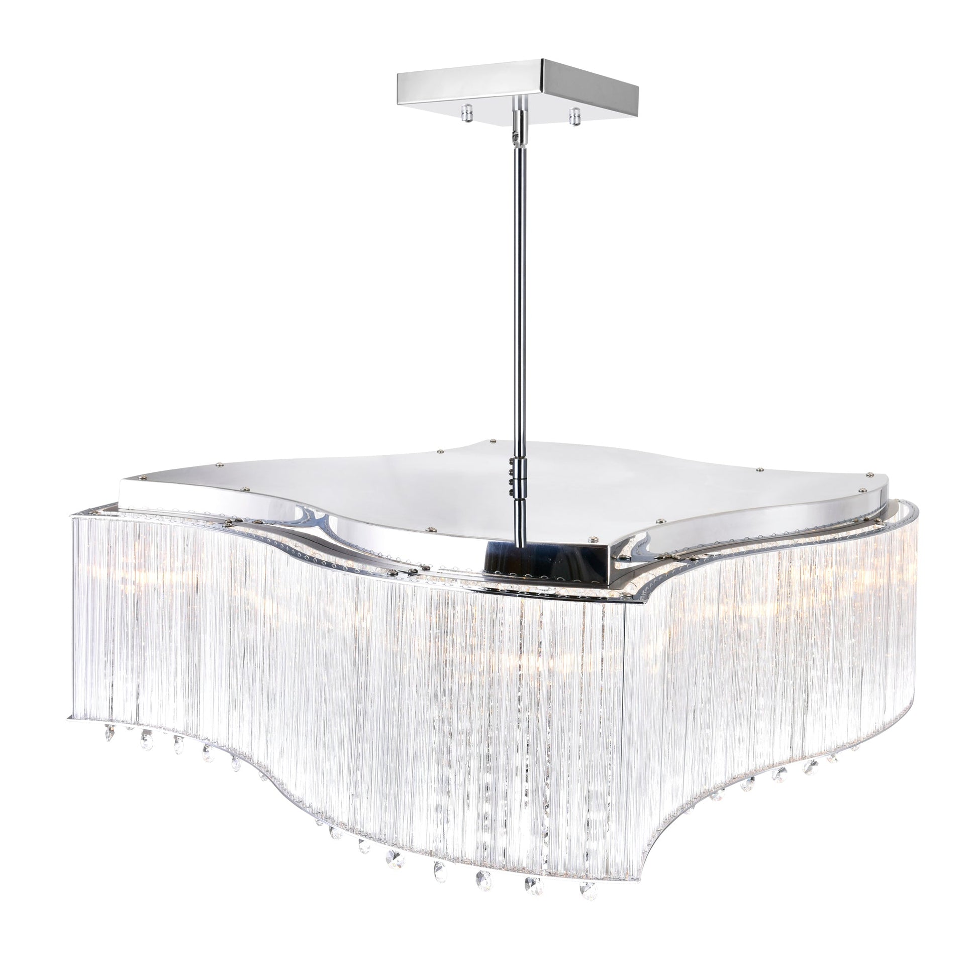 Elsa 10 Light 20in Chrome Drum Shade Chandelier - CWI Lighting