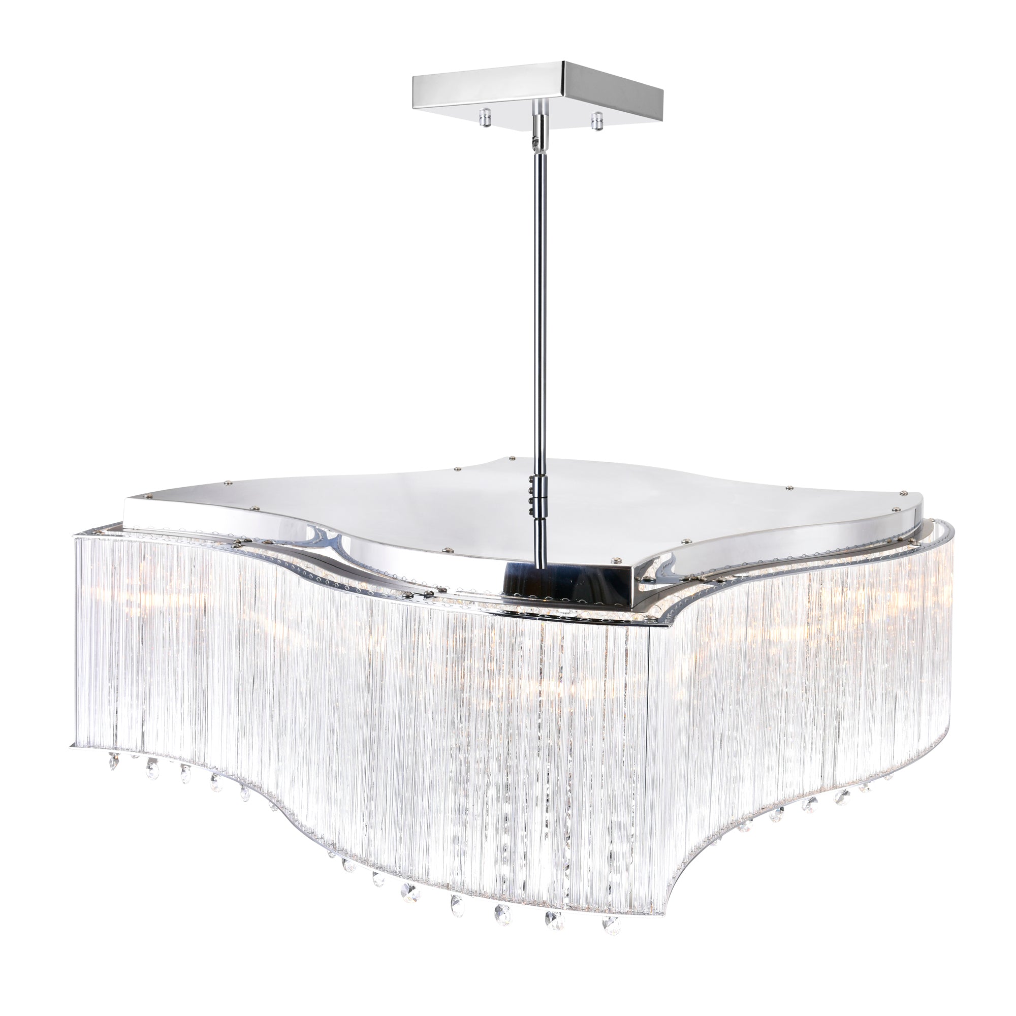 Elsa 10 Light 20in Chrome Drum Shade Chandelier - CWI Lighting