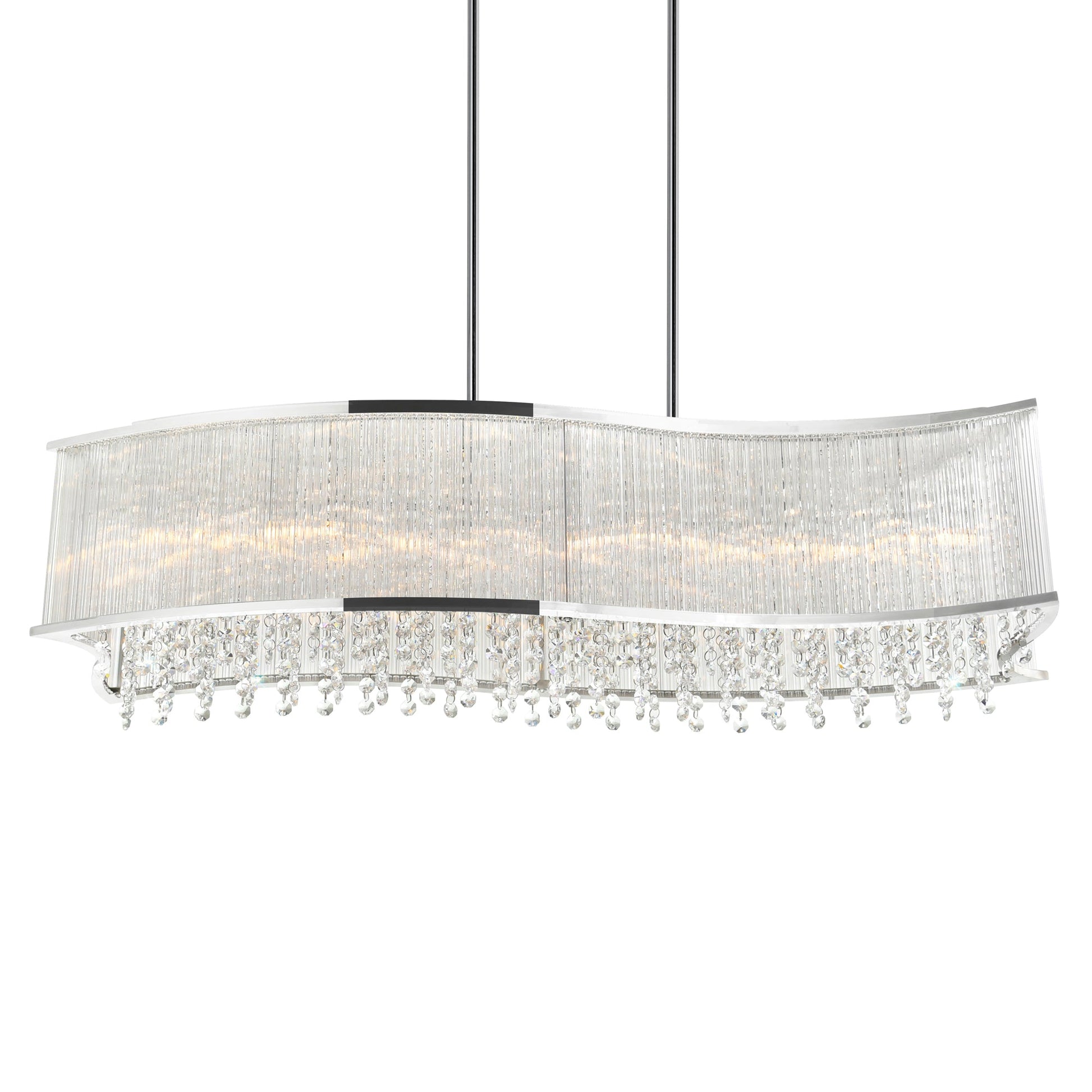 Elsa 6 Light 36in Chrome Drum Shade Chandelier - CWI Lighting
