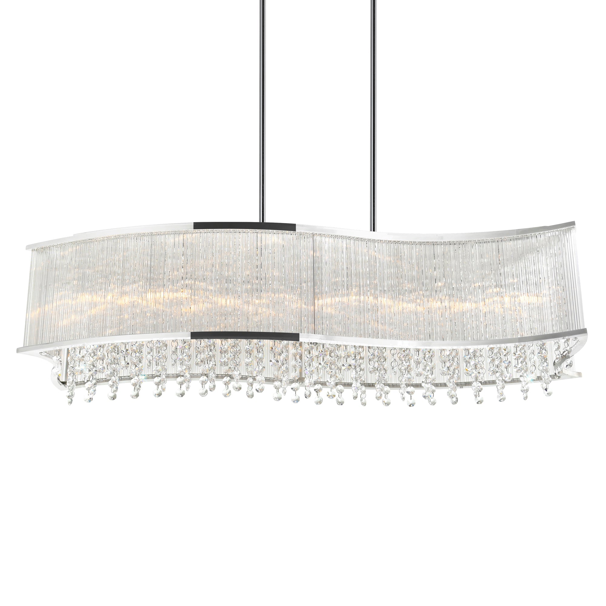 Elsa 6 Light 36in Chrome Drum Shade Chandelier - CWI Lighting