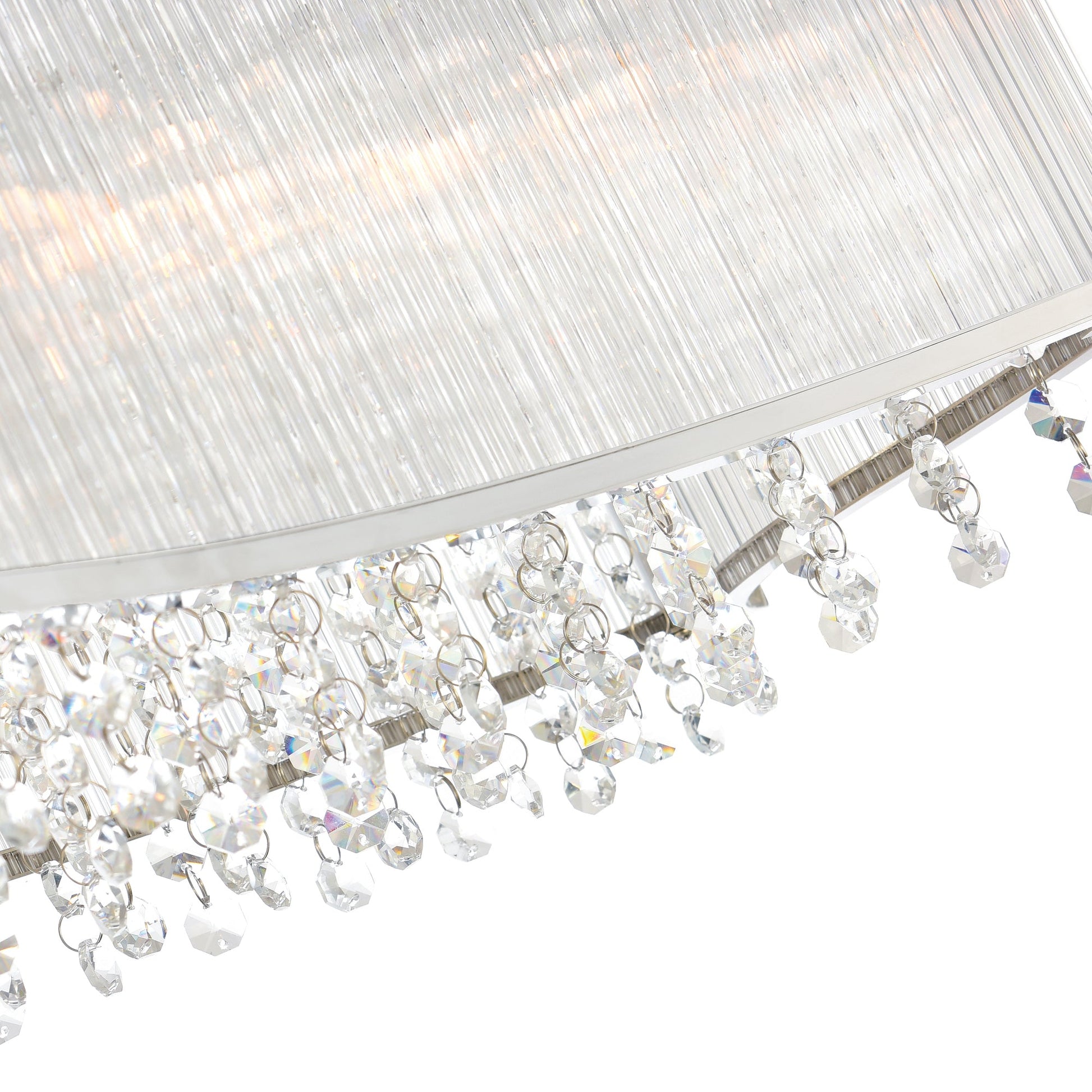 Elsa 6 Light 36in Chrome Drum Shade Chandelier - CWI Lighting