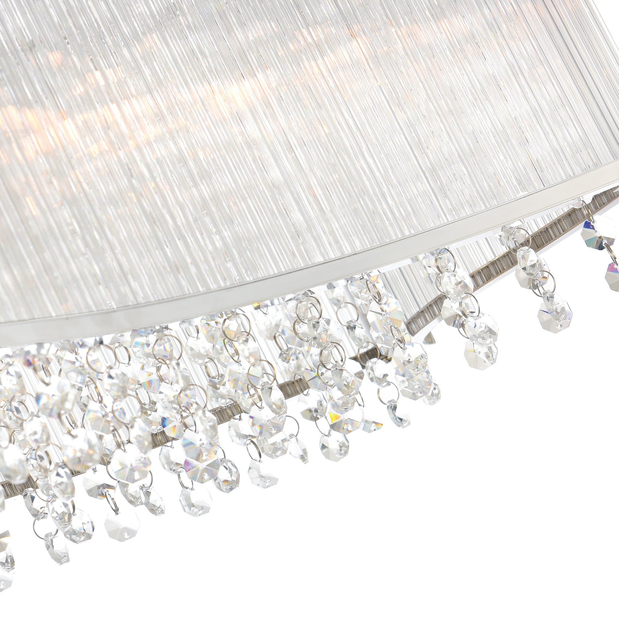 Elsa 6 Light 36in Chrome Drum Shade Chandelier - CWI Lighting